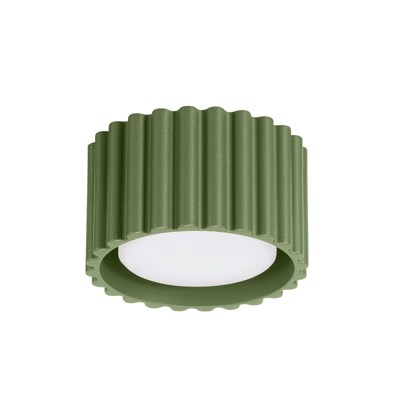 Plafonnier RIBLA, vert olive, Ø 10 cm, métal GX53 - SOLLUX