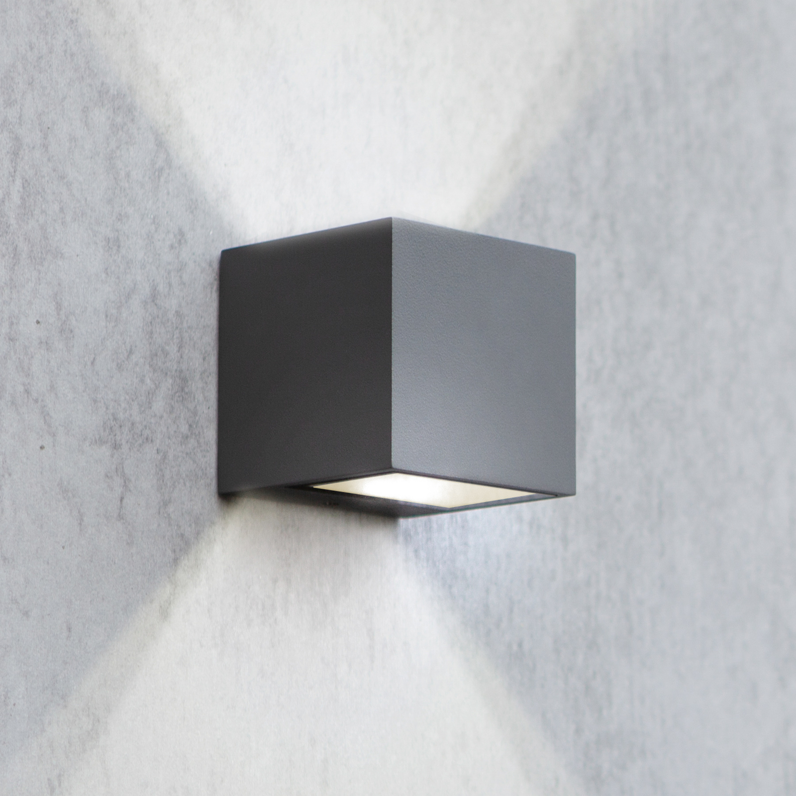 GEMINI LED kültéri falilámpa, sötét szürke, 9 x 9 cm, IP54, felfelé/lefelé GEMINI LED kültéri falilámpa, sötét szürke, 9 x 9 cm, IP54, felfelé/lefelé