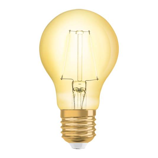 OSRAM bec LED E27 2,5W 1906 ClassicA 2.400K aur