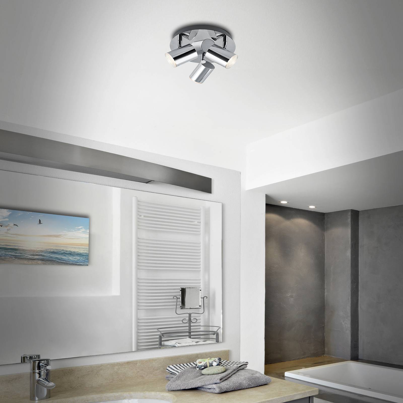 Photos - Chandelier / Lamp Briloner Banyo Splash ceiling light, IP44, three-bulb 