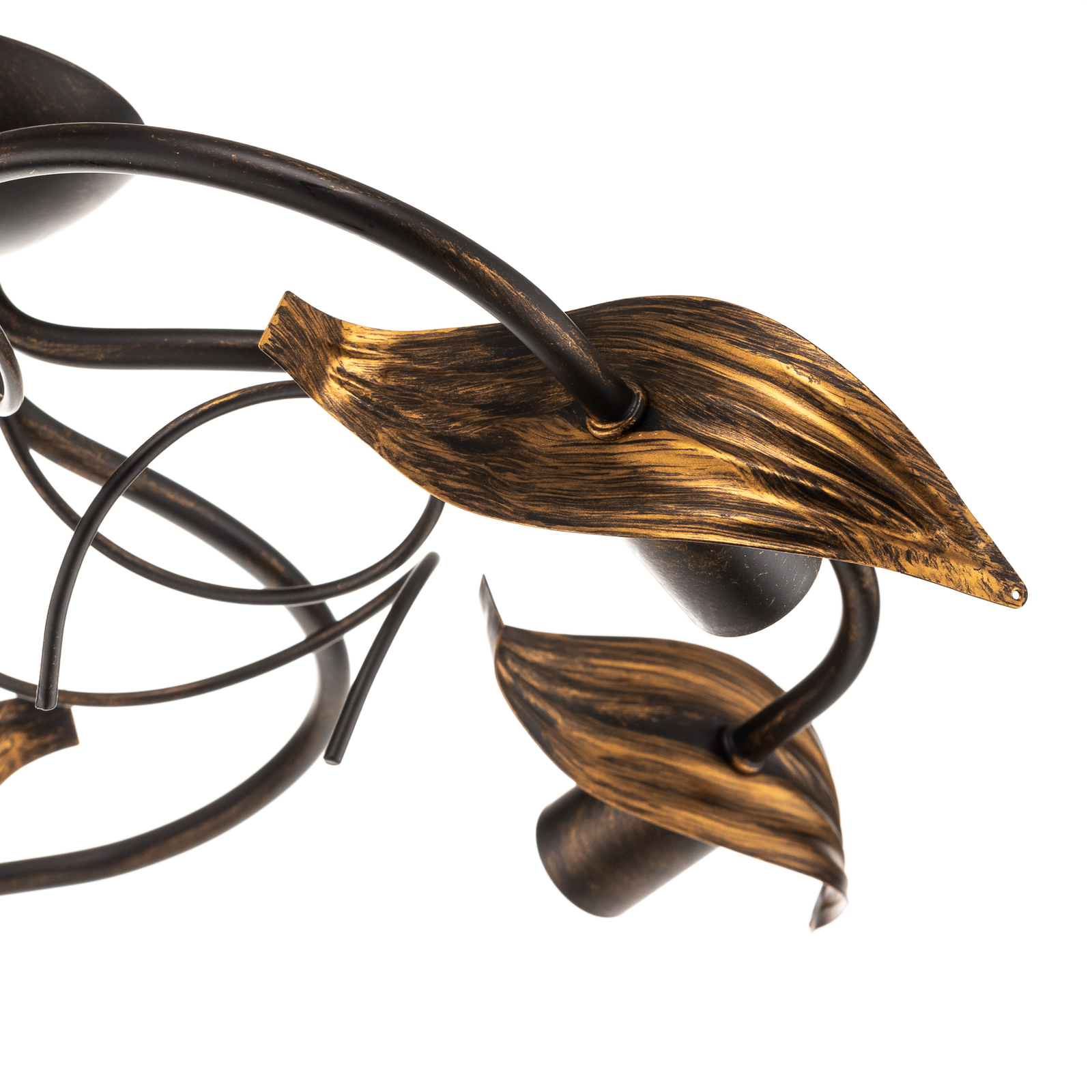 Bugia taklampe, antikk bronse, 5 lyskilder