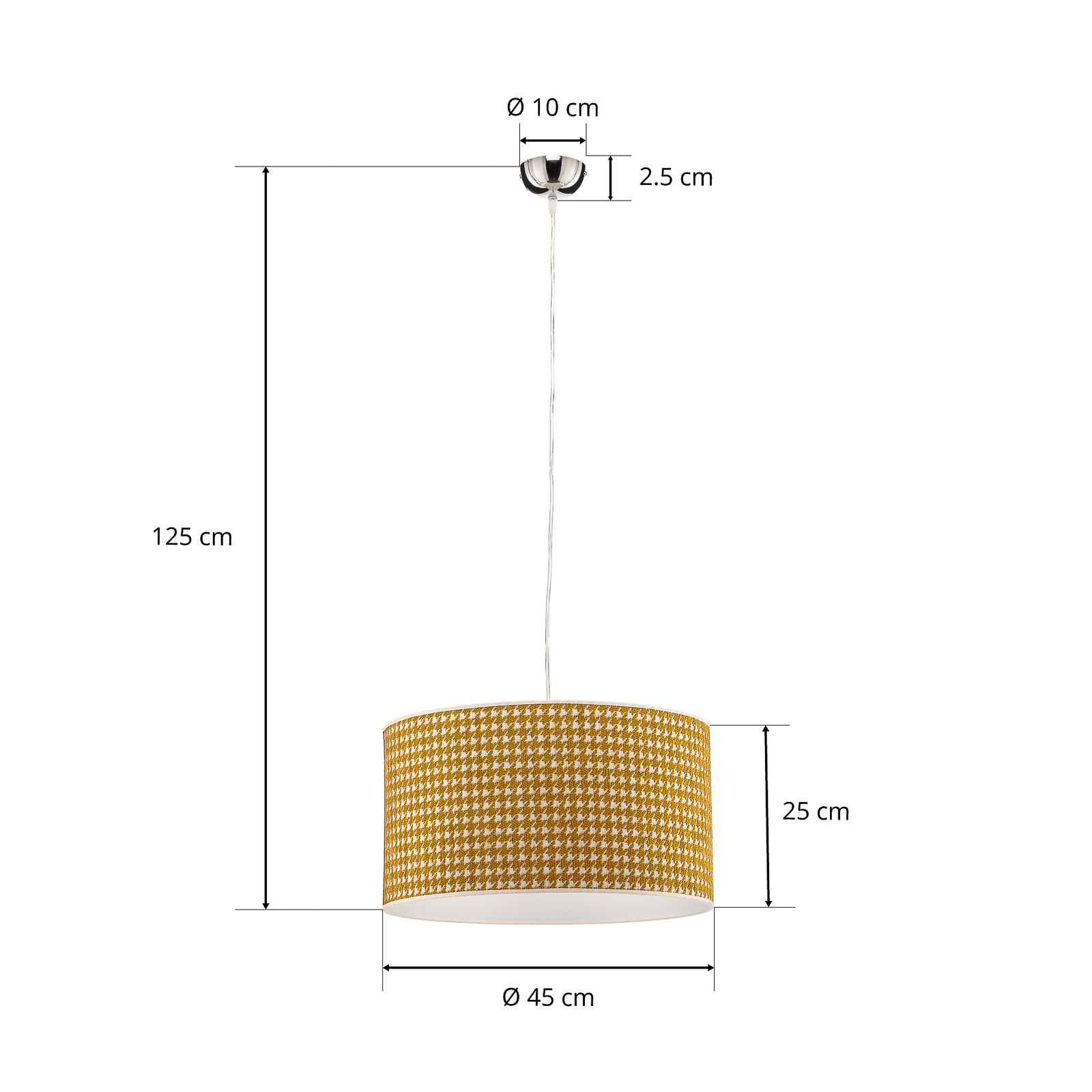 Suspension Kent, Karo pied-de-poule, jaune