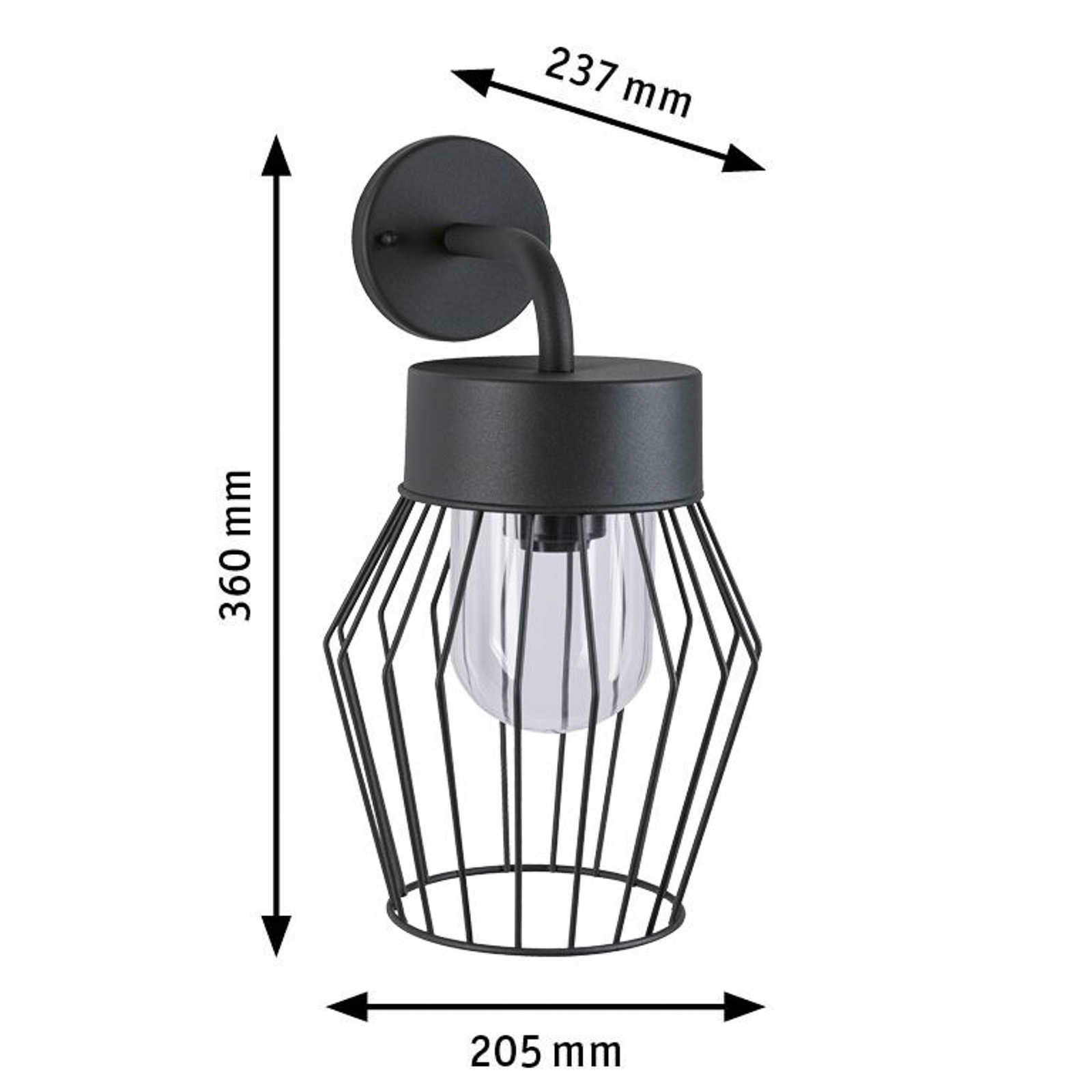 Paulmann Lanka - lampă de perete pentru exterior cu design de colivie