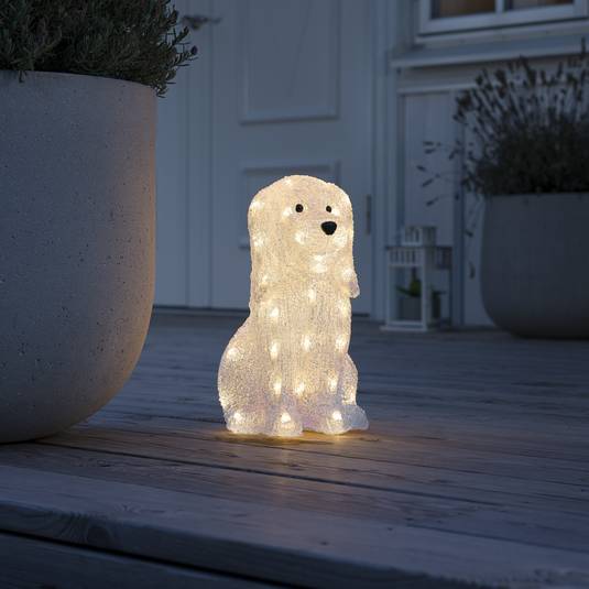 *For X-Mas*: LED-Leuchtfigur “Hund” aus Acryl, weiß (Kopie) Lampenwelt