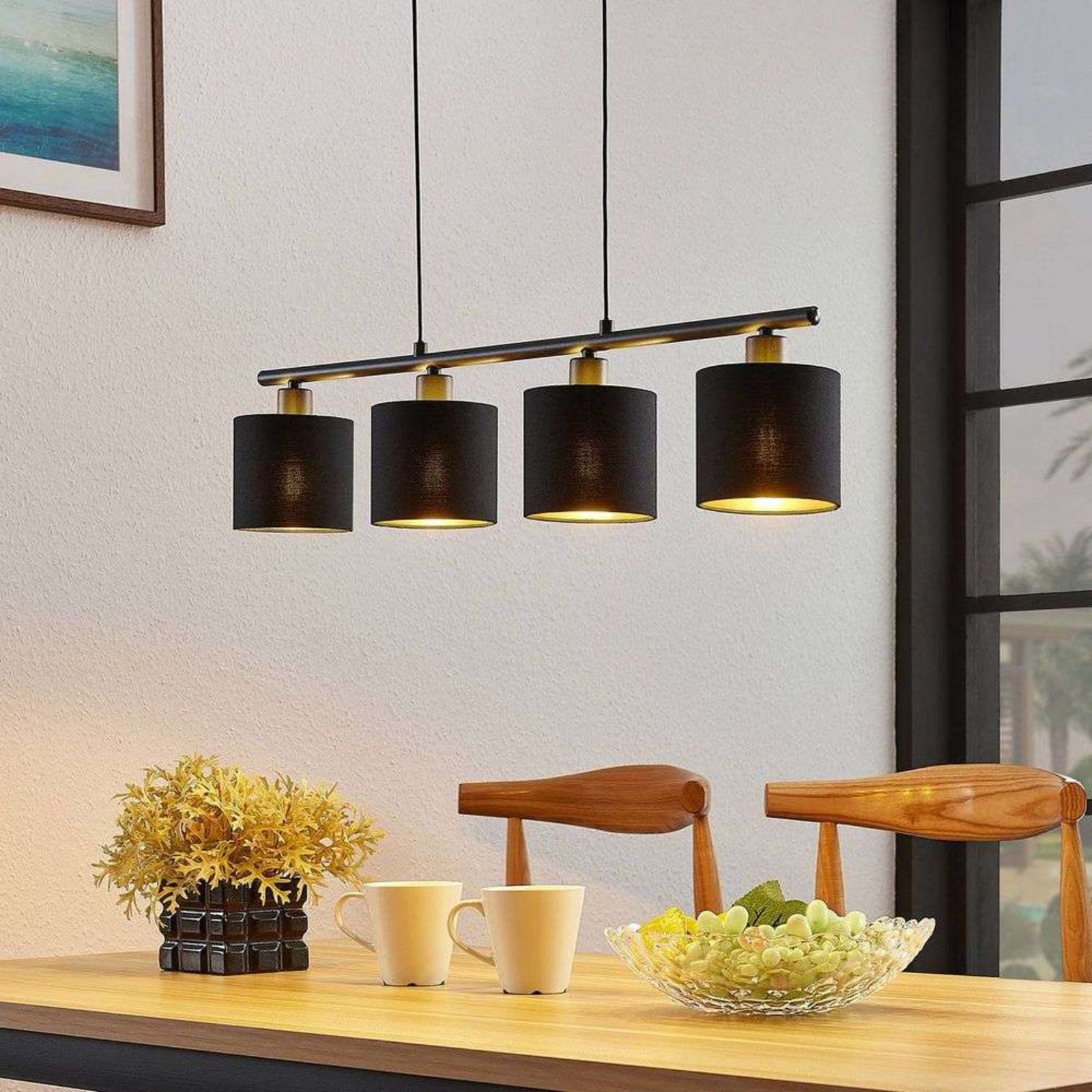 Fabric bar függőlámpa Vasilia fekete és arany színben