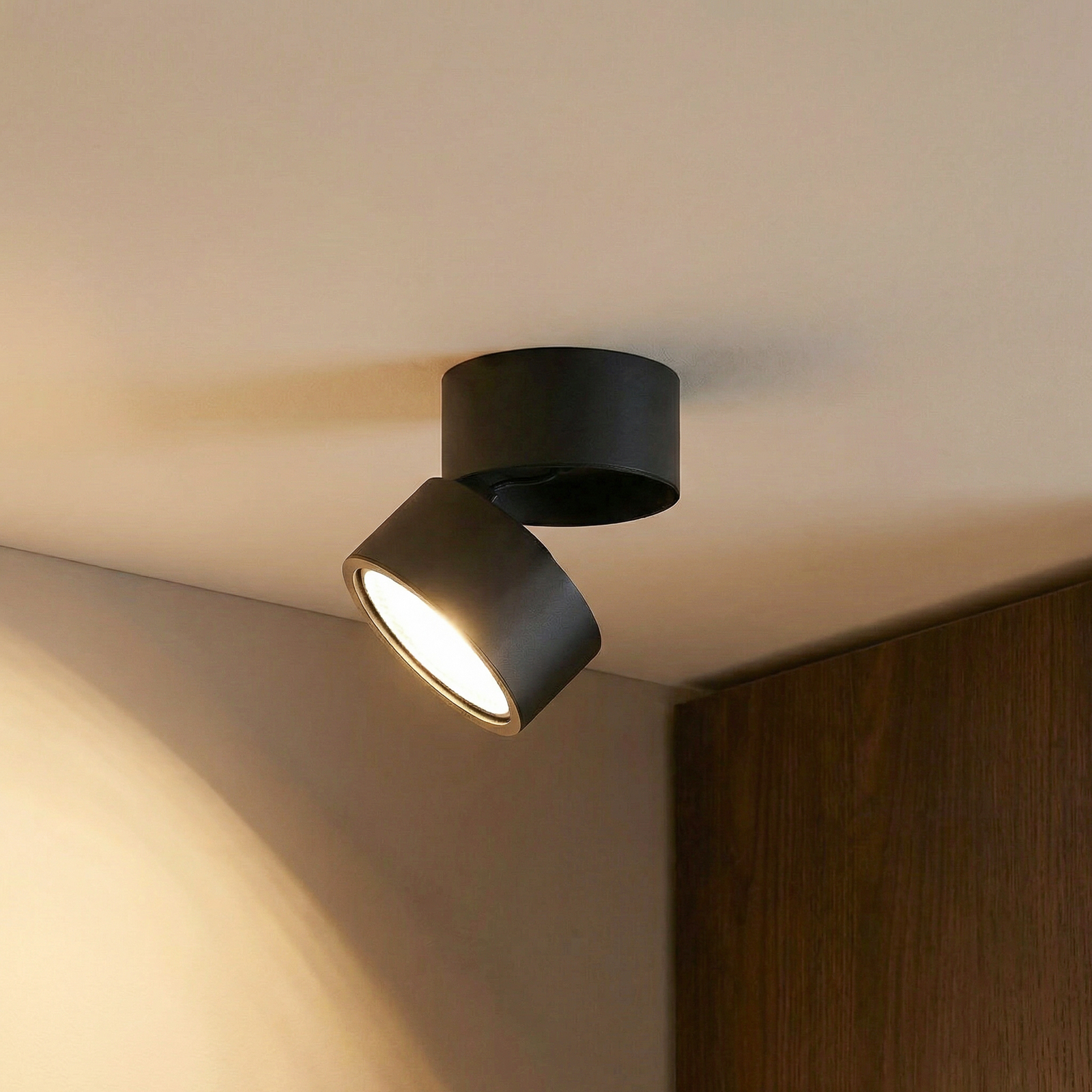 Spot pour plafond Thorid de Lindby, 19 cm, lot de 2, noir, G9