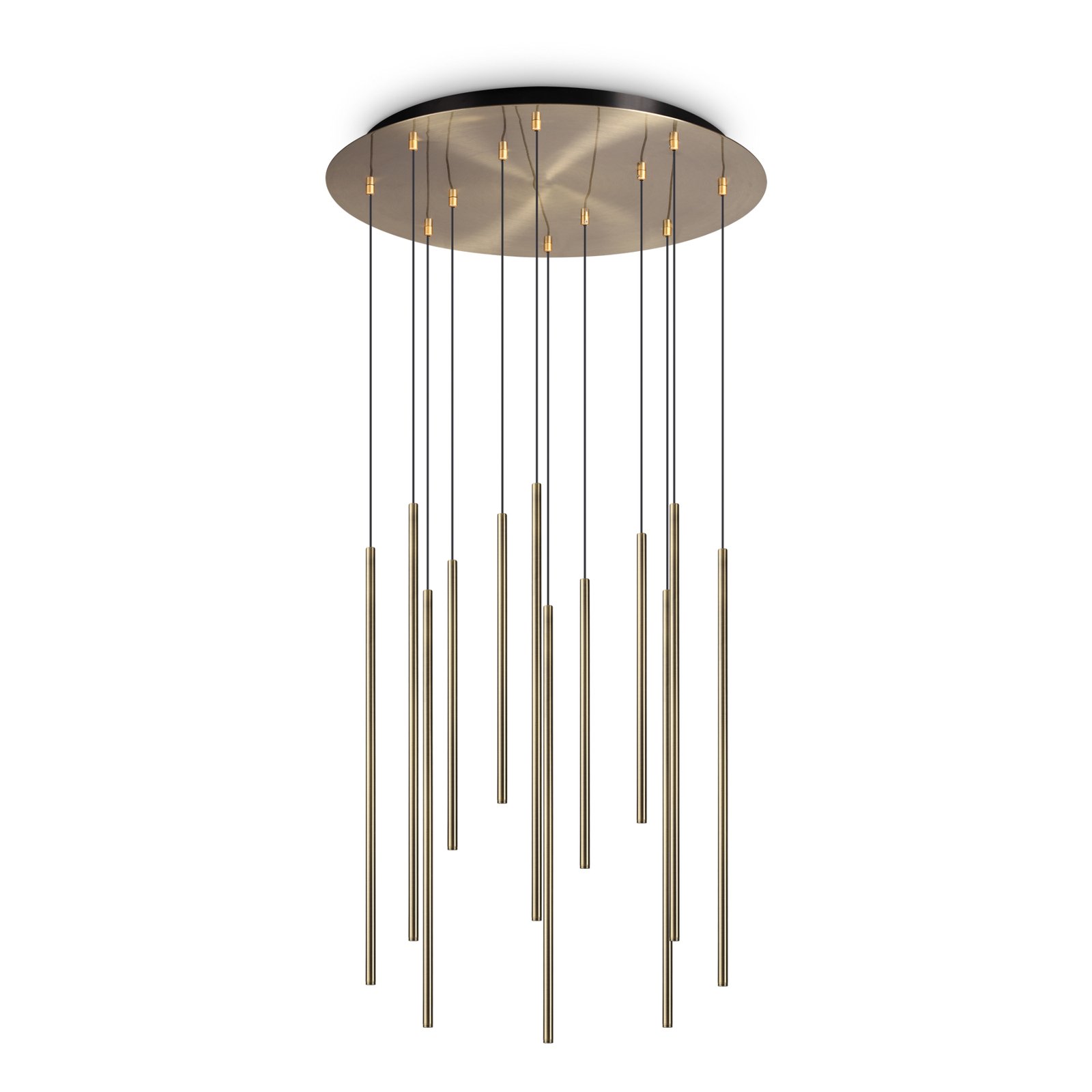 Ideal Lux Filo LED hanging light 12-bulb brass