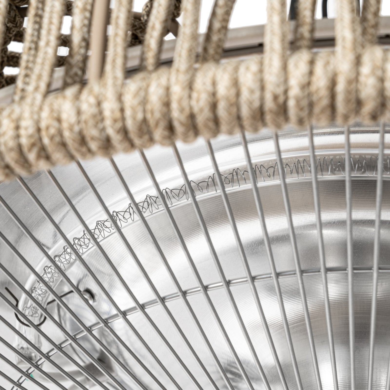 Wiszący promiennik grzewczy Lucande Calenza, beżowy, Ø 50 cm, 1 500 W Wiszący promiennik grzewczy Lucande Calenza, beżowy, Ø 50 cm, 1 500 W