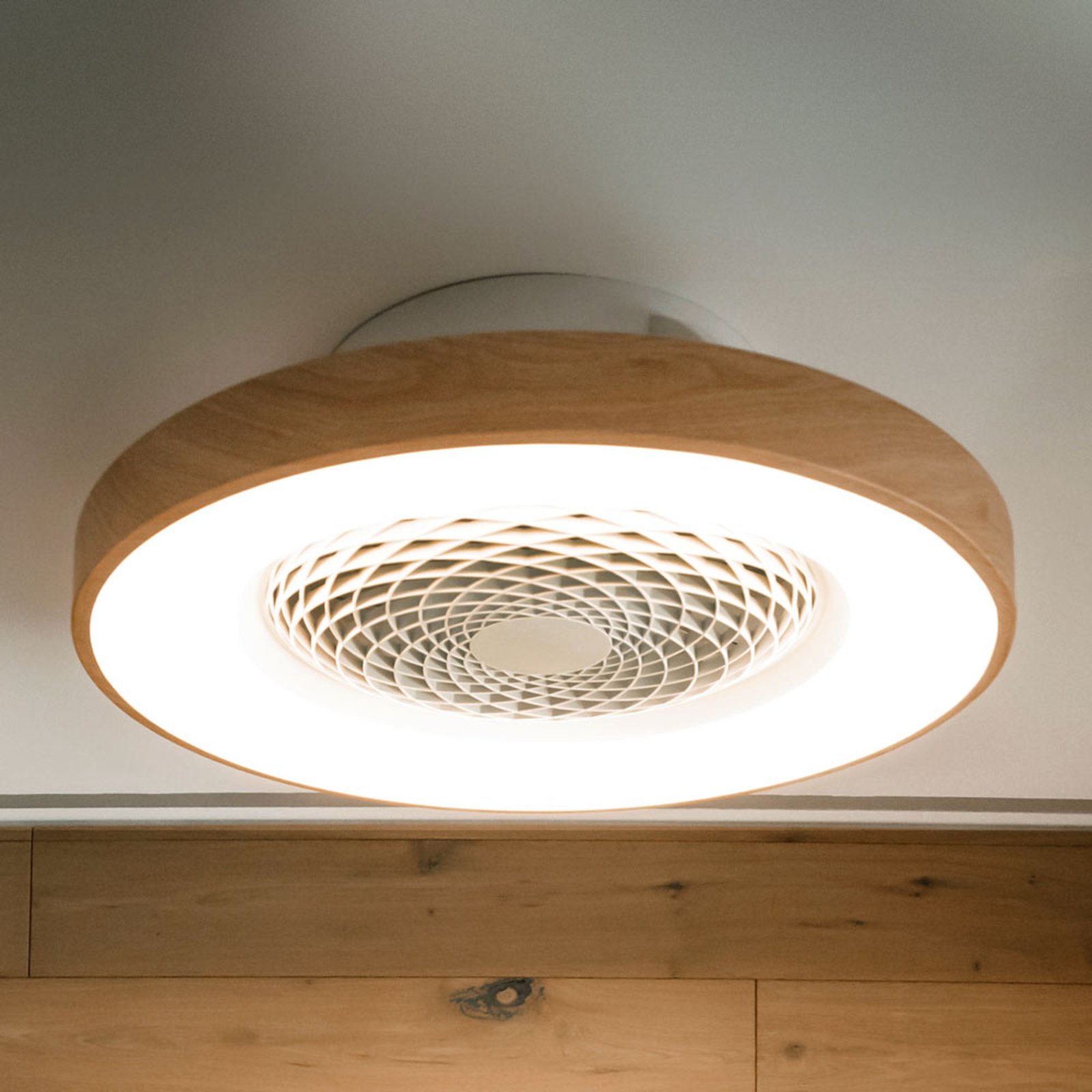 Smart LED ceiling fan Tibet, DC, quiet, Ø 65 cm