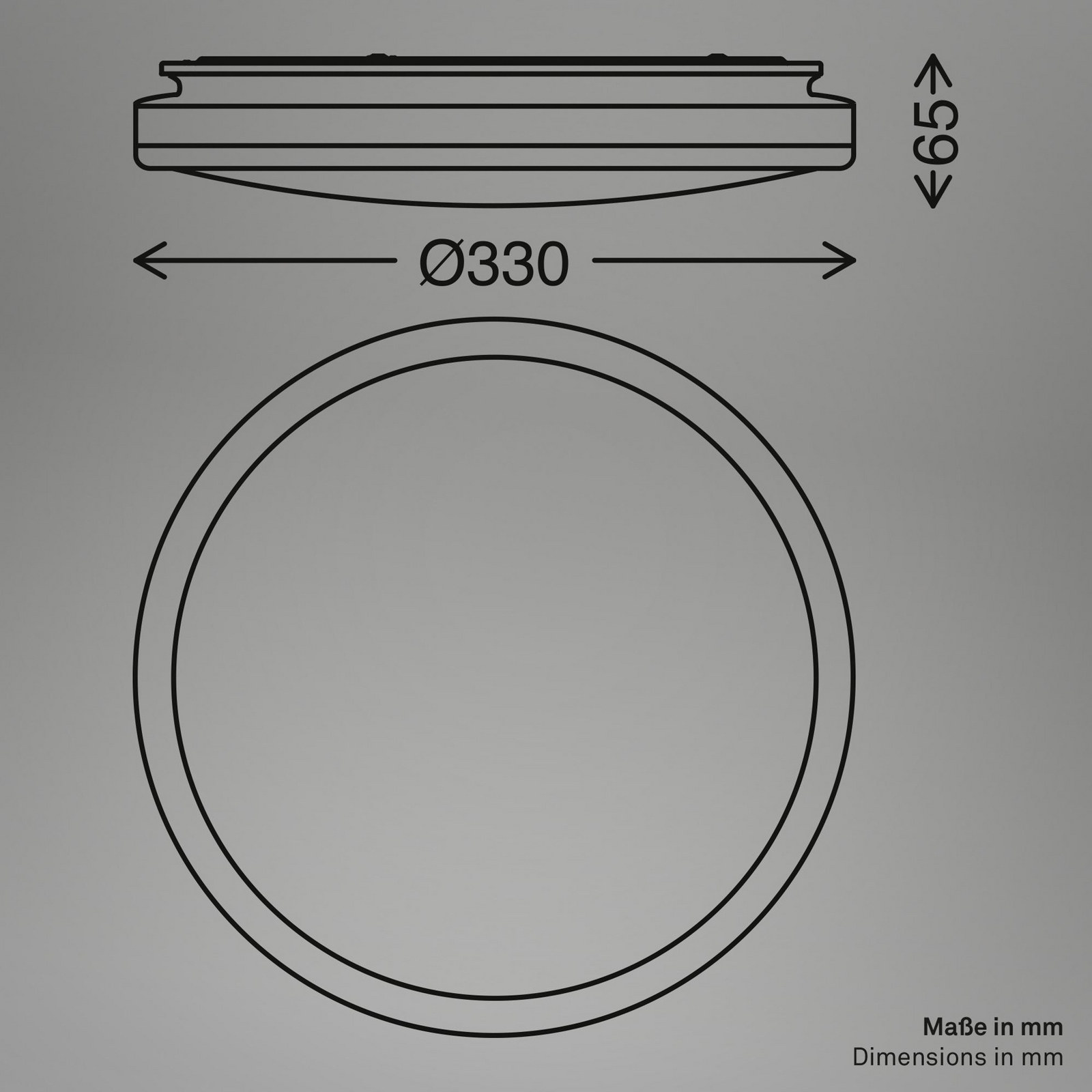 LED ceiling light Acorus, Ø 33 cm, white/wood colour, IP44