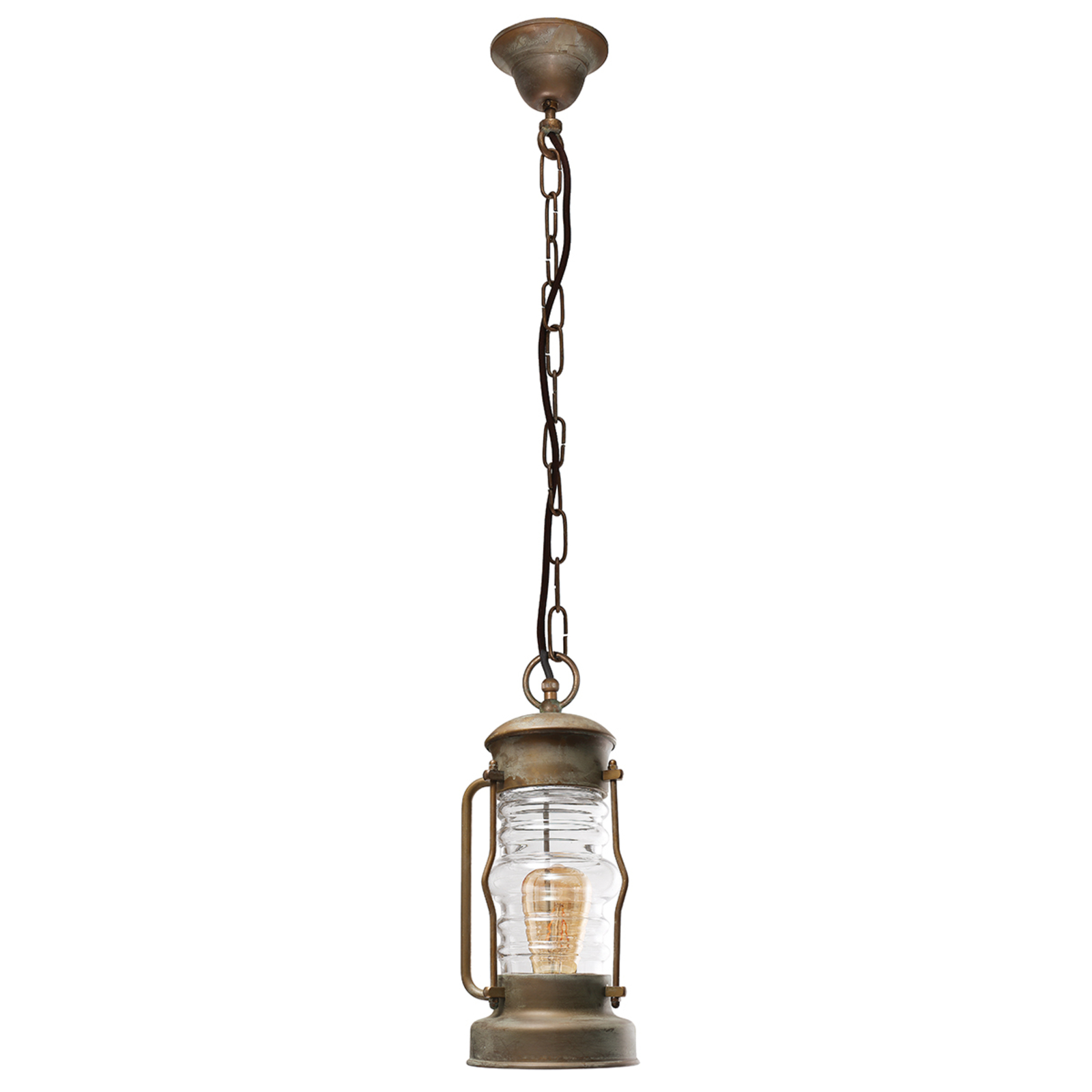 Antiko pendant light in lantern shape, seawater resistant
