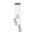 EGLO Stars Of Light Estanys hanging light, black, 5-bulb, round