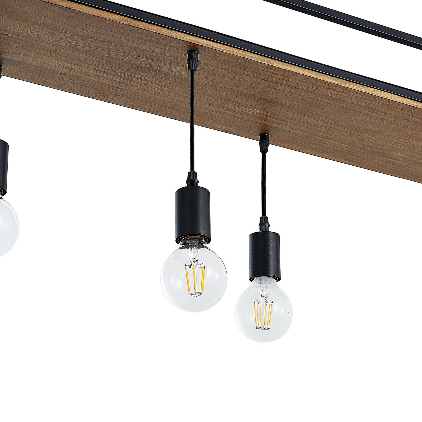 Kirista 5 Pendant Wood/Black - Lindby