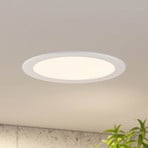 Prios LED recessed light Cadance, white, 24 cm, CCT, IP44