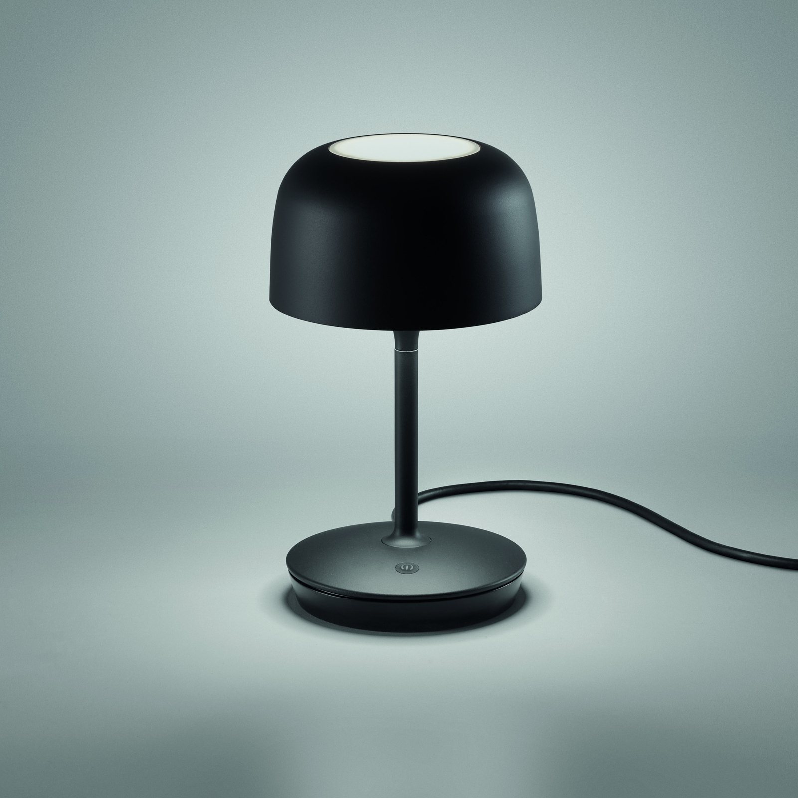 Bover lampe de table LED Bol, noir mat, hauteur 30 cm, aluminium