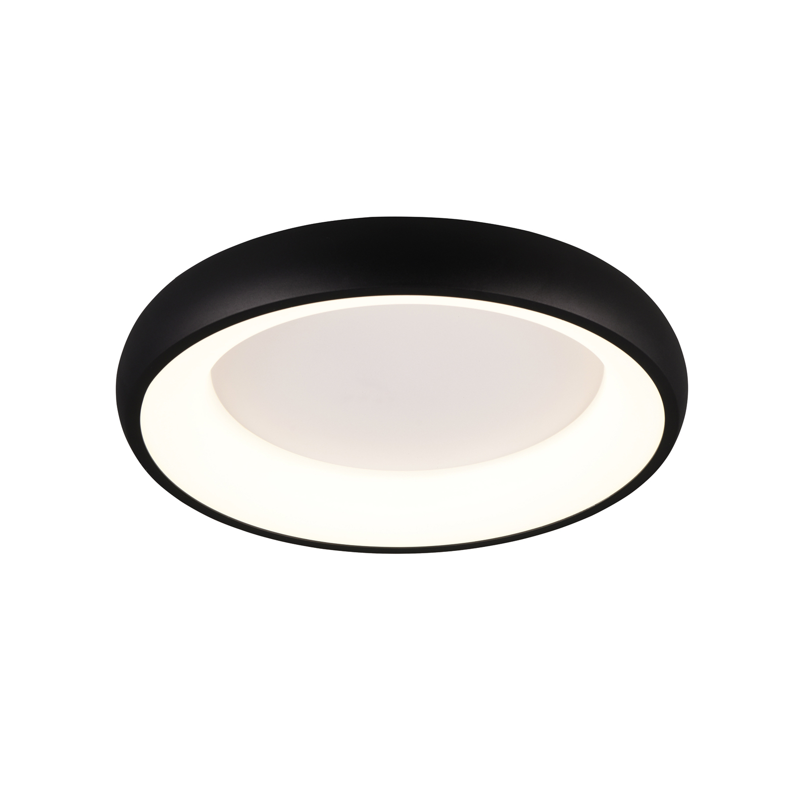 LED stropné svietidlo Cardona, Ø 46,5 cm, matná čierna, kov CCT