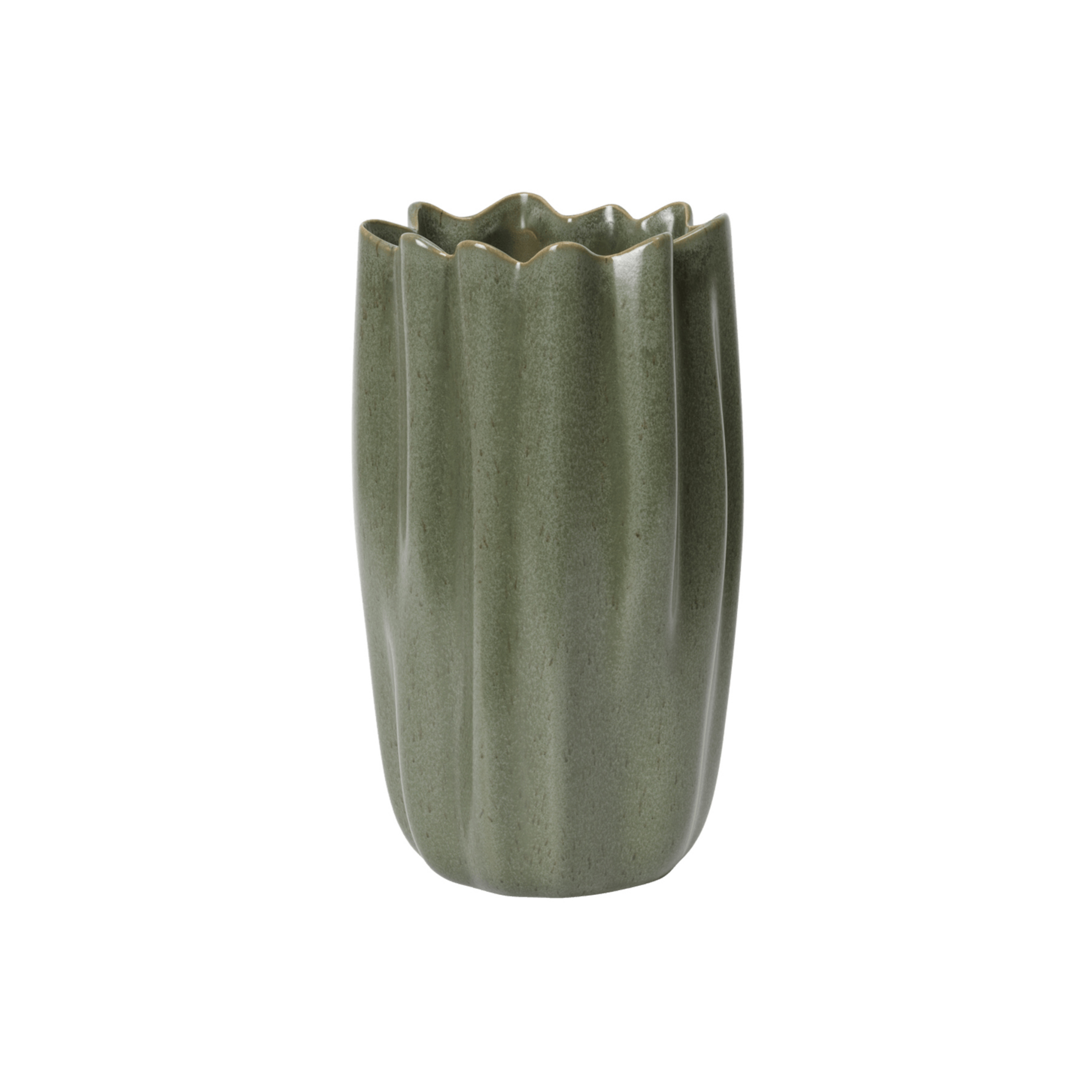 Nium Vase, salbeigrün, Höhe 23 cm, Steingut - ferm LIVING
