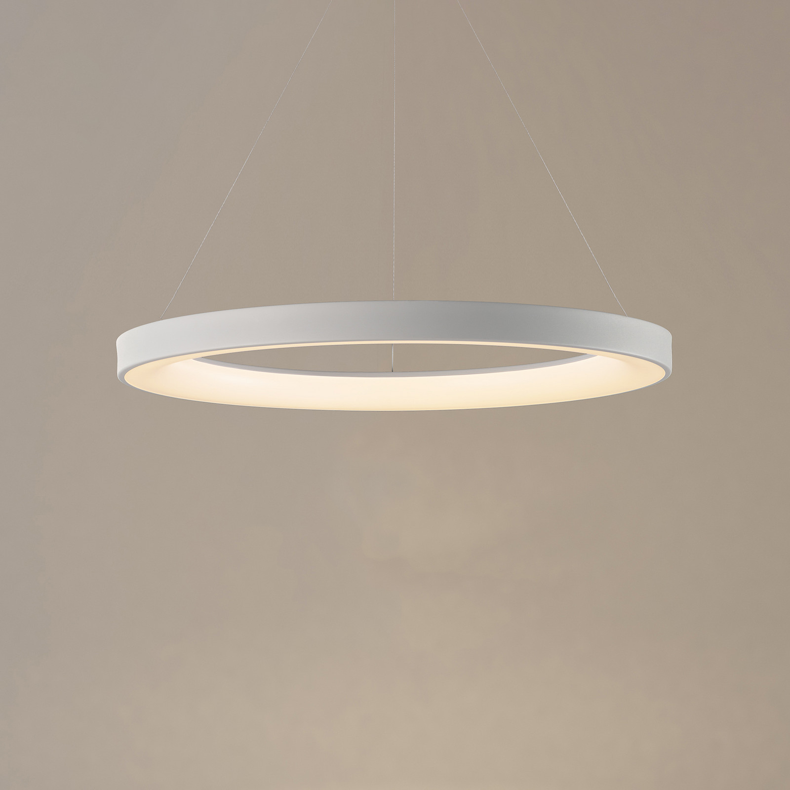 Mantra Iluminación Niseko II pametna viseća LED svjetiljka, Ø 50 cm, bijela, CCT, prigušiva - Dnevni boravak/blagovaonica - Moderan - bijeli - Aluminij