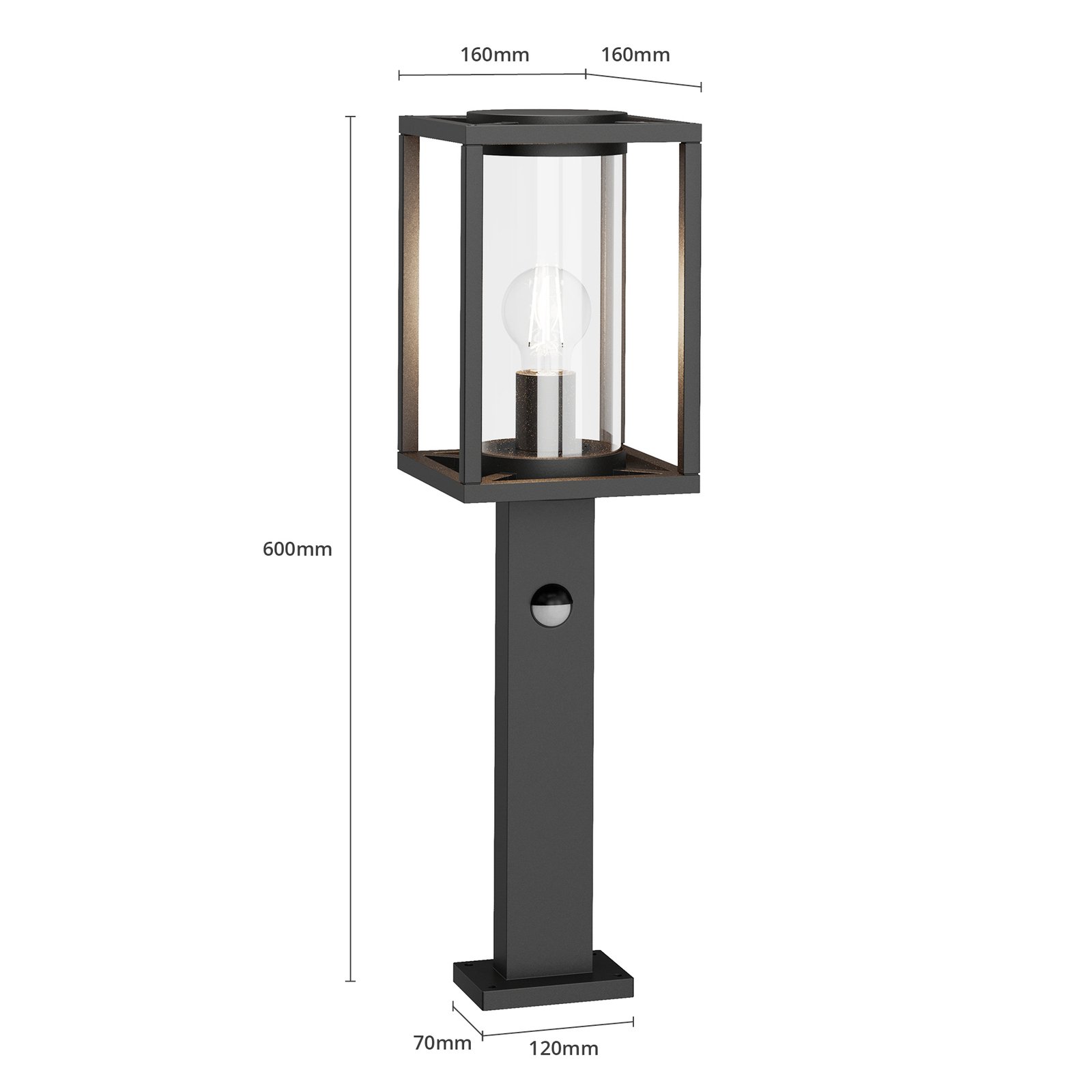 Ferda Buiten Tuinlamp w/Sensor H60 Graphite - Lucande
