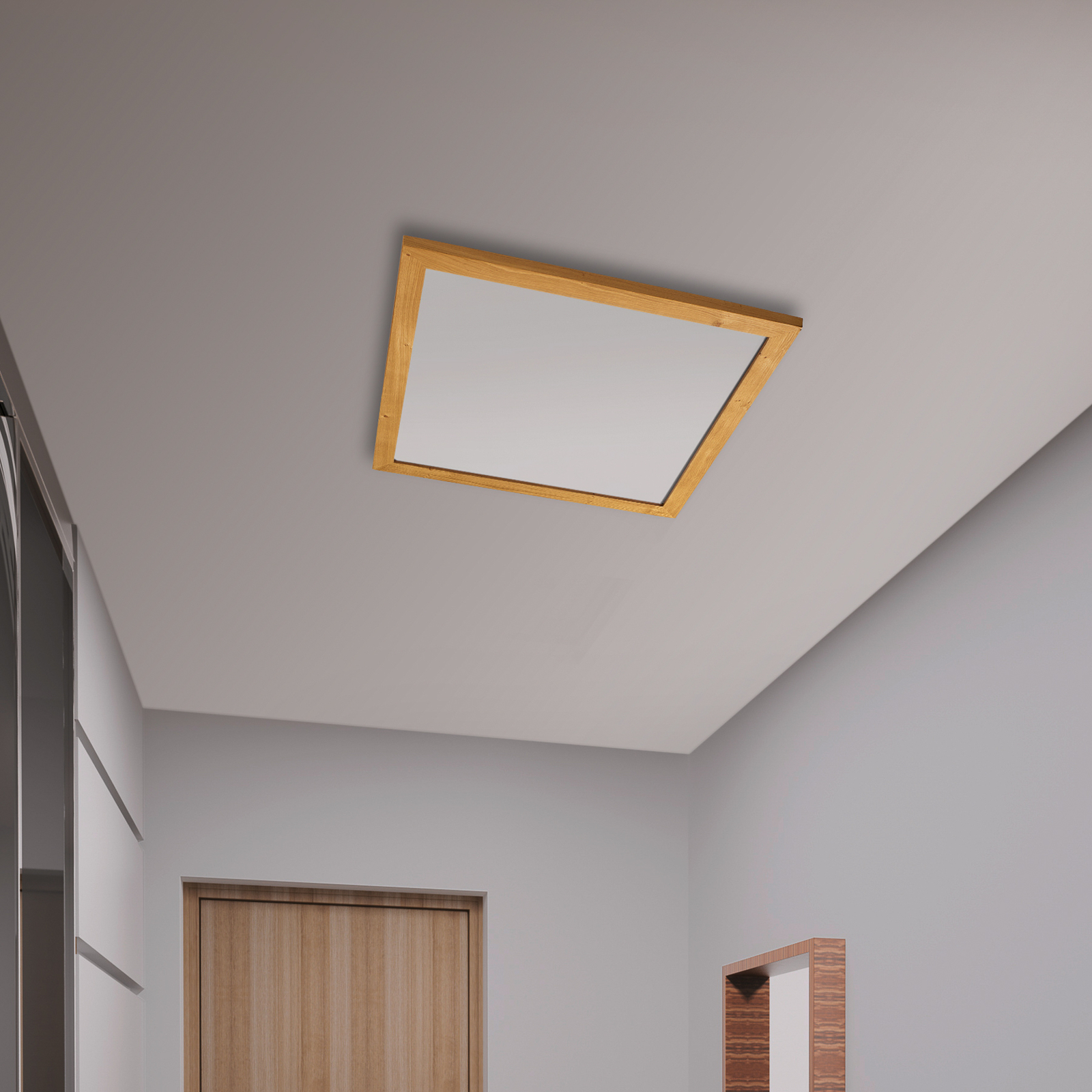 Quitani Aurinor LED panel, natúr tölgyfa, 68 cm
