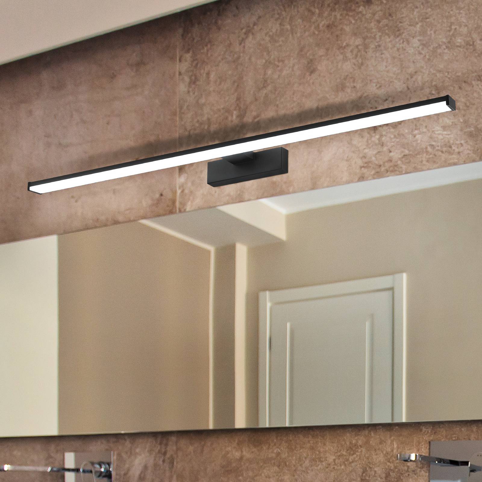 LED-Wandleuchte Pandella 1, Länge 78 cm, schwarz, Aluminium günstig online kaufen