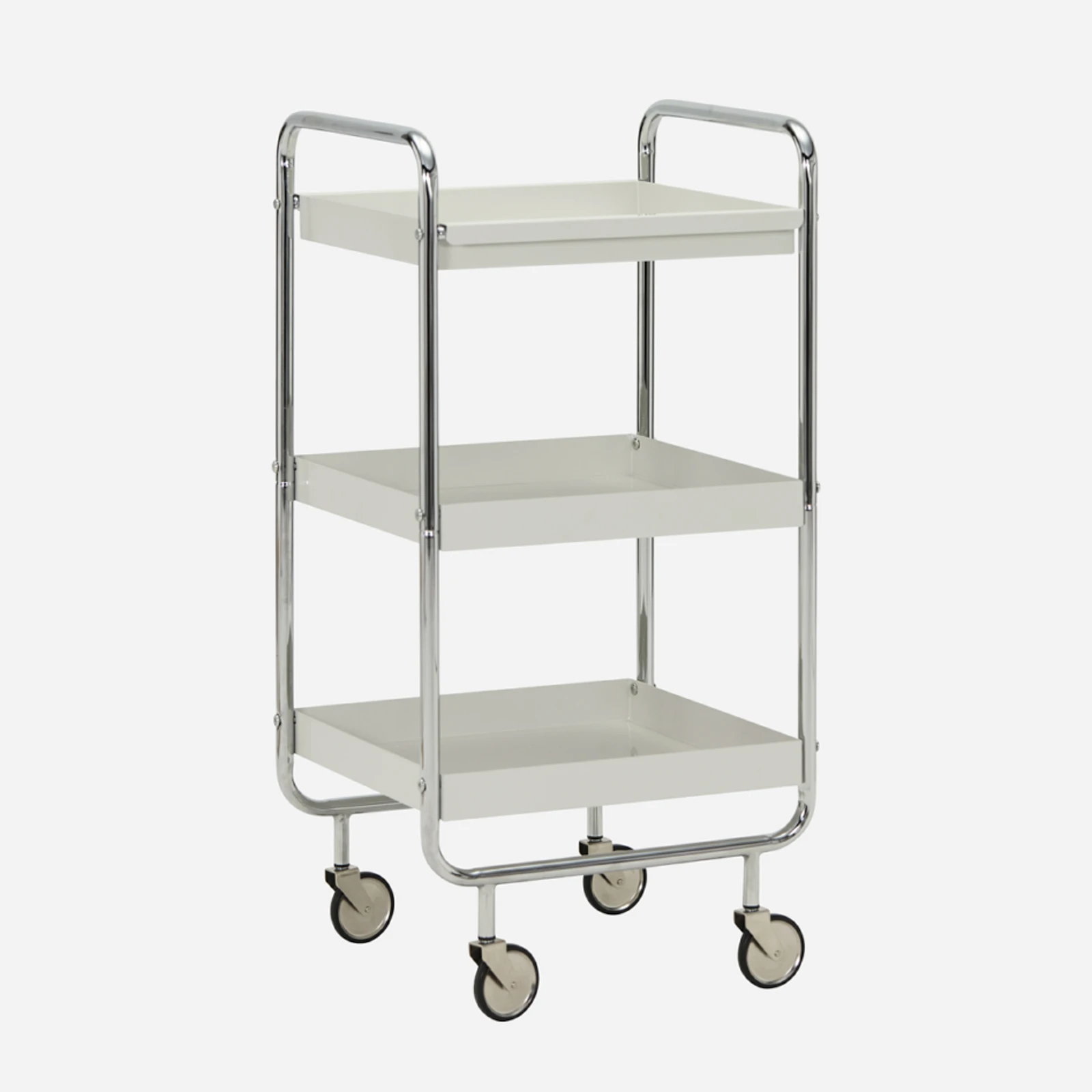 HDRoll Trolley, white/chrome 85x42x38 cm Metal - House Doctor