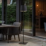 Lucande terrasselampe Andrei, grå, 150 cm høj, IP54, E27