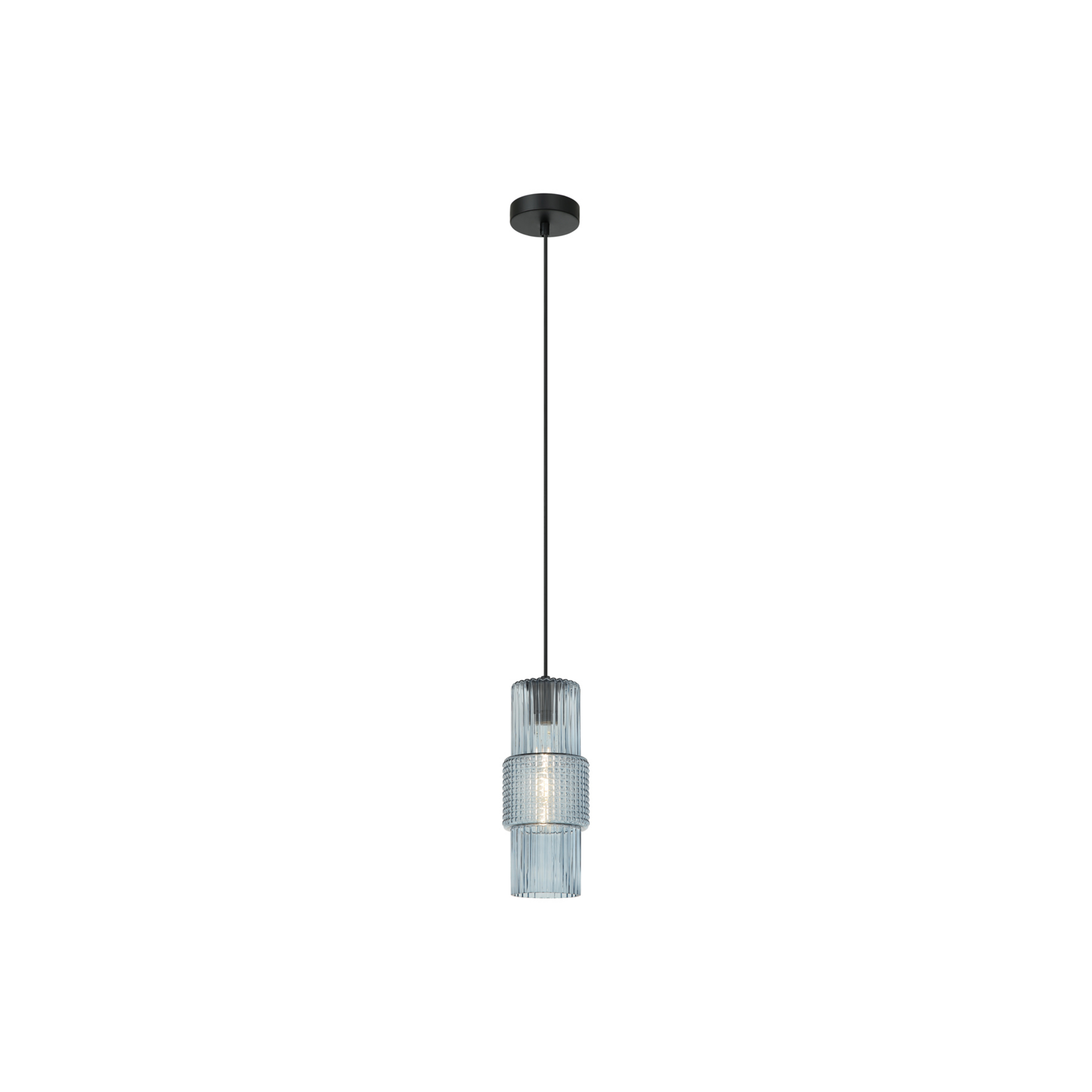 Závesná lampa Lilian, sklo, modrá
