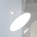 Luceplan Luminária suspensa Amisol LED Ø 75cm branco opalino