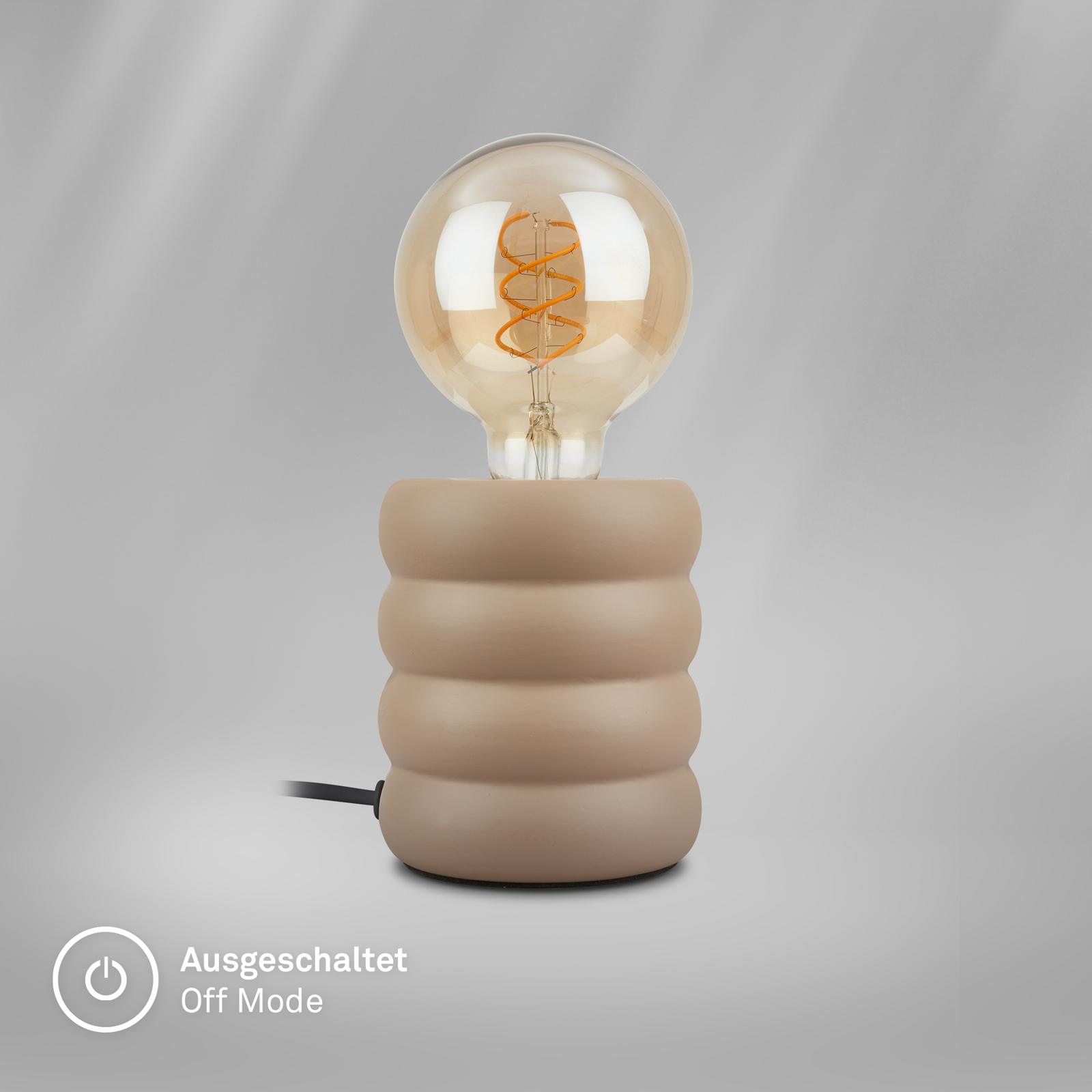 Lampă de masă Foam, maro deschis, ceramică, E27, 25 W, Ø 10 cm