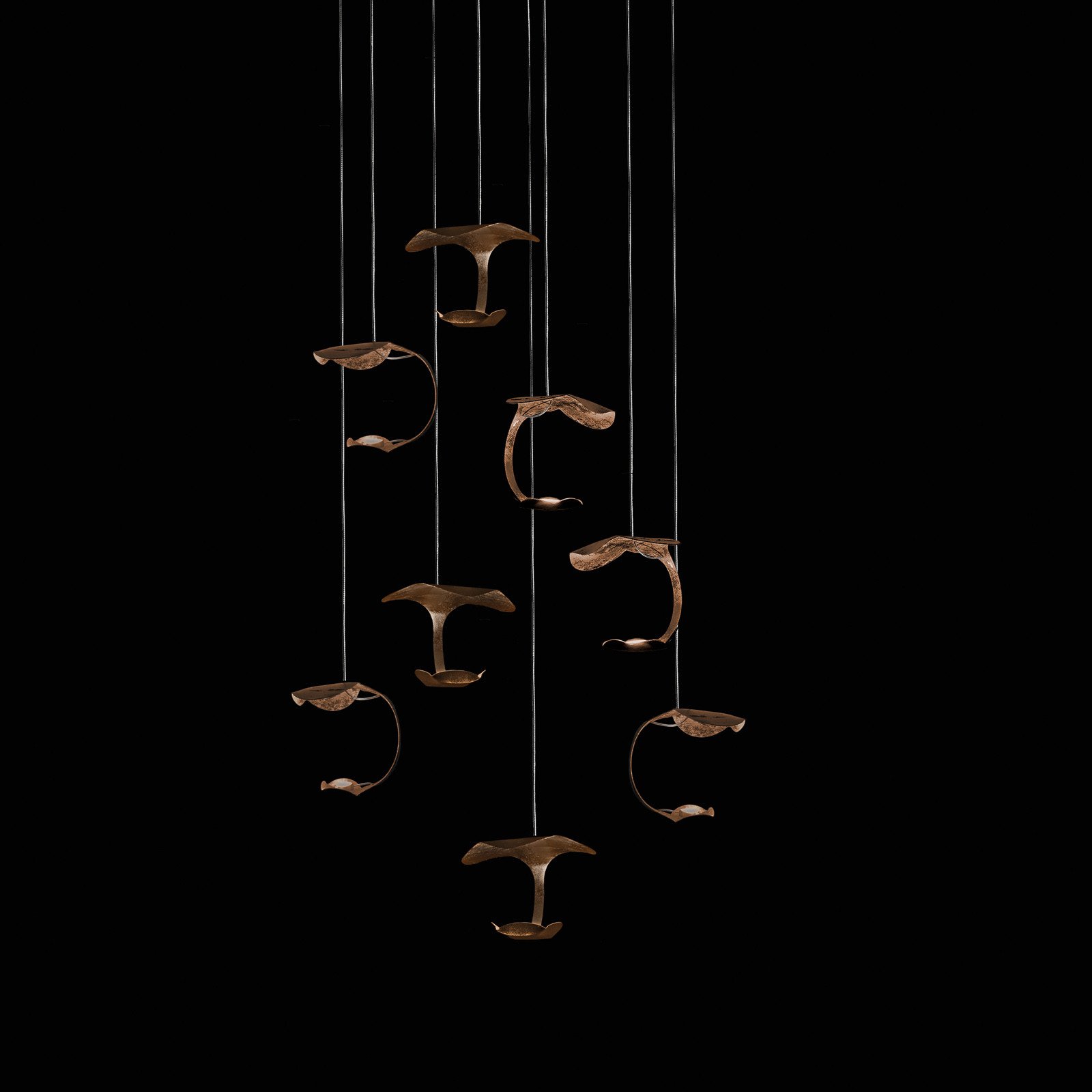 Knikerboker Le Gigine lampă susp. LED 8 bec bronz
