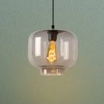 Medine pendant light, smoke grey, Ø 25 cm, glass, 1-bulb