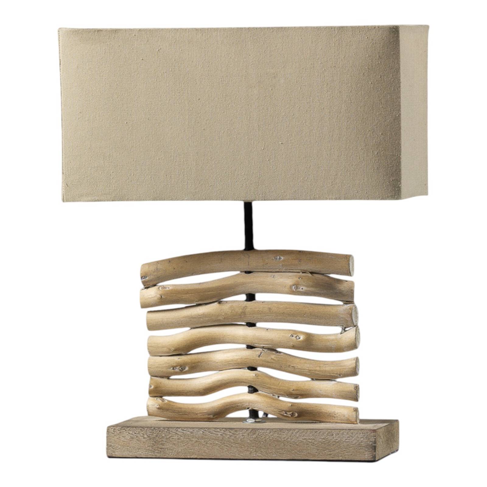 Onli Lighting - Onli marica Tischlampe mit Schirm Holz Stoffschirm