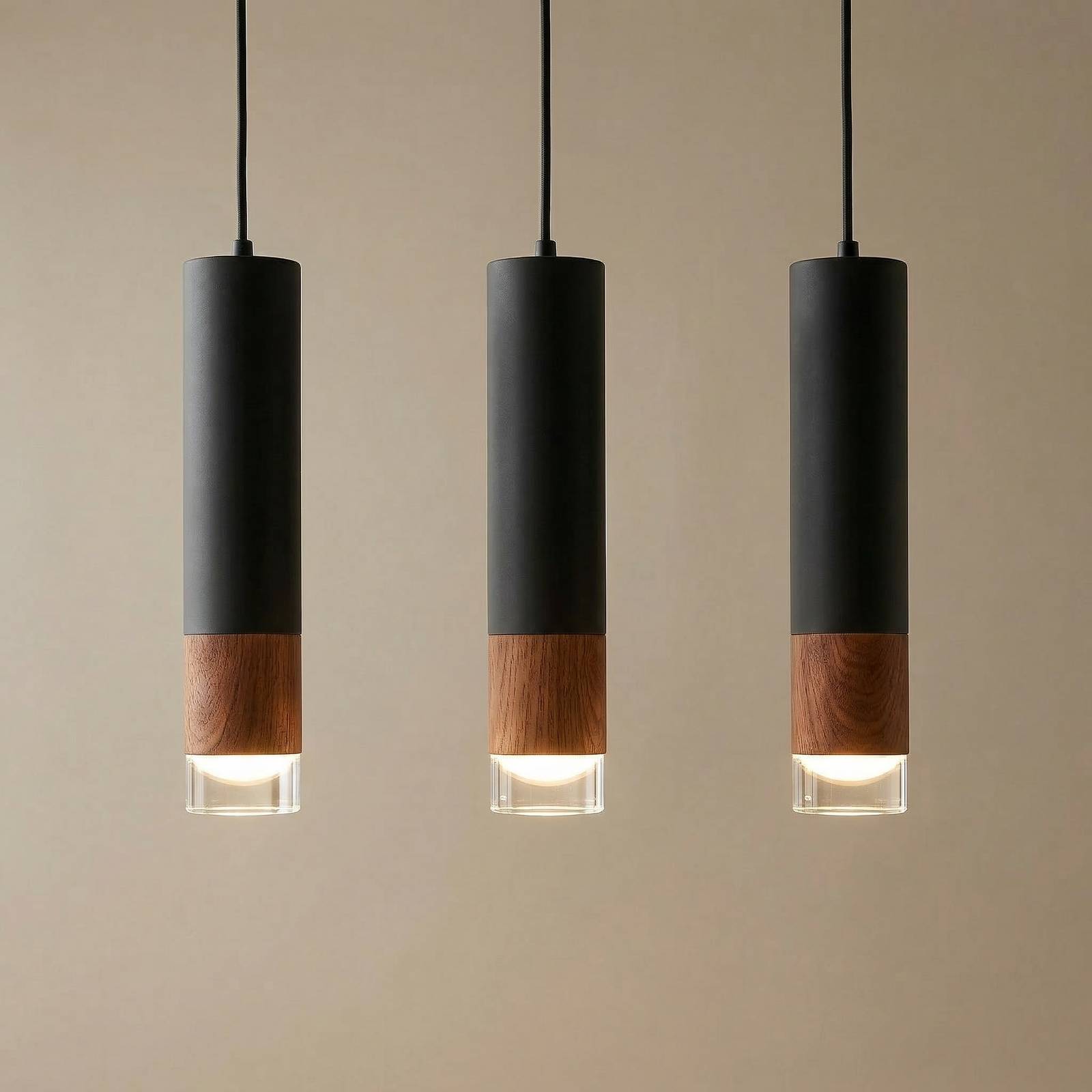 Envostar Fida suspension, à 3 lampes, noir