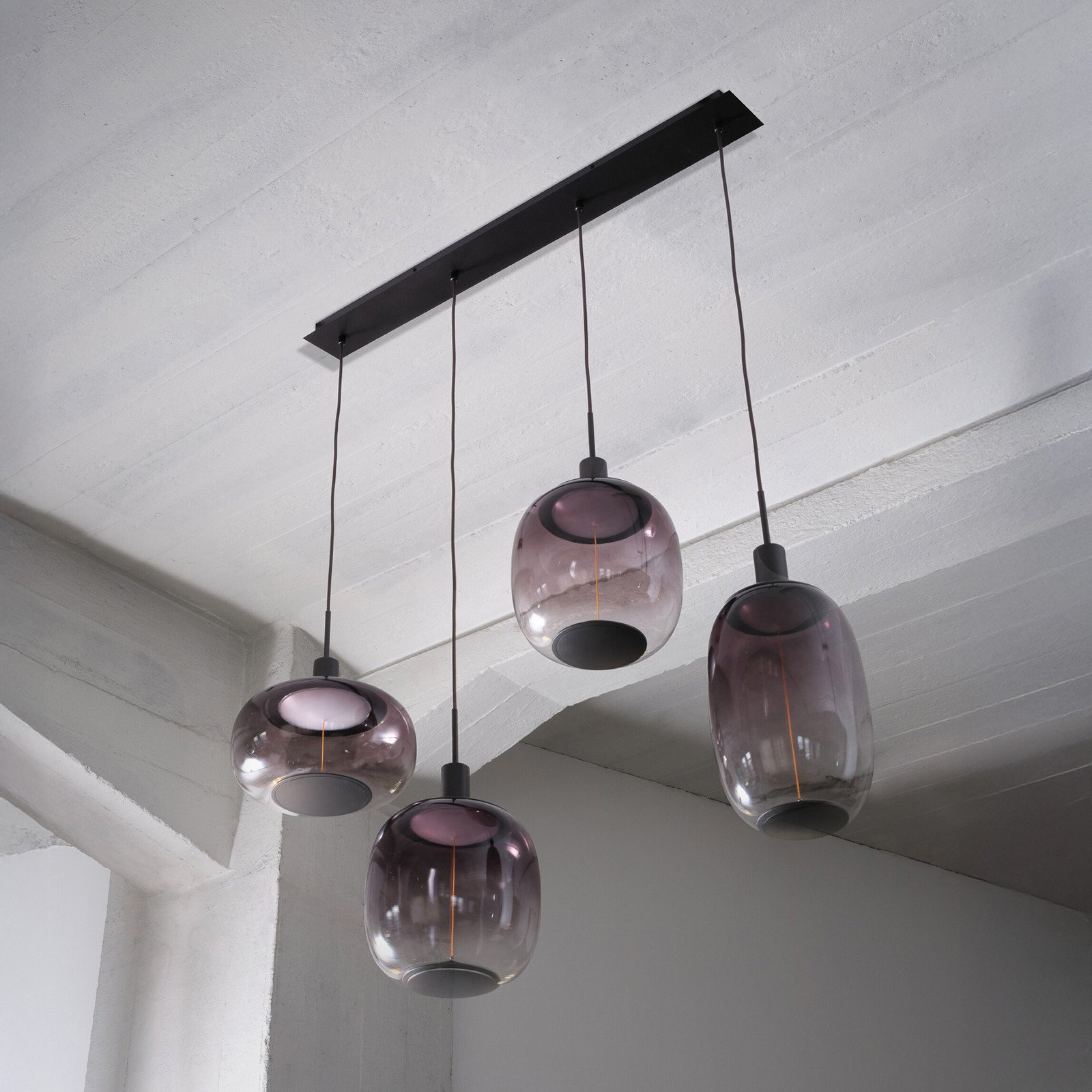 Lampă suspendată OSRAM Decor Needle Linear gri oțel 4 becuri E27 - Camera de zi / sufragerie - Modern - gri închis - Metal