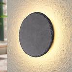 Lindby Peetu LED wall light, slate, round