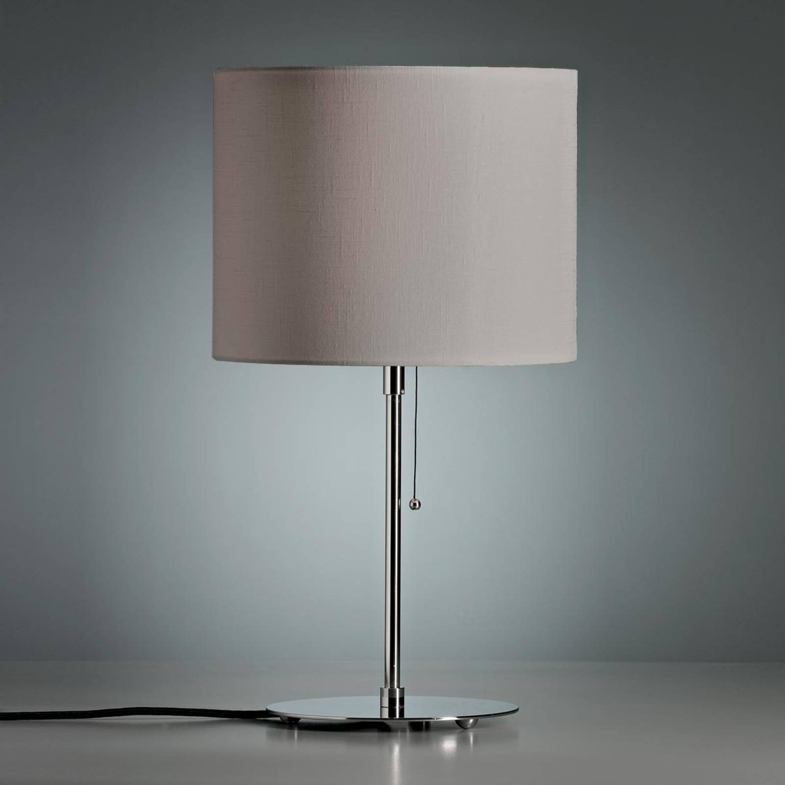 Image of Lampe à poser avec abat-jour en lin gris 