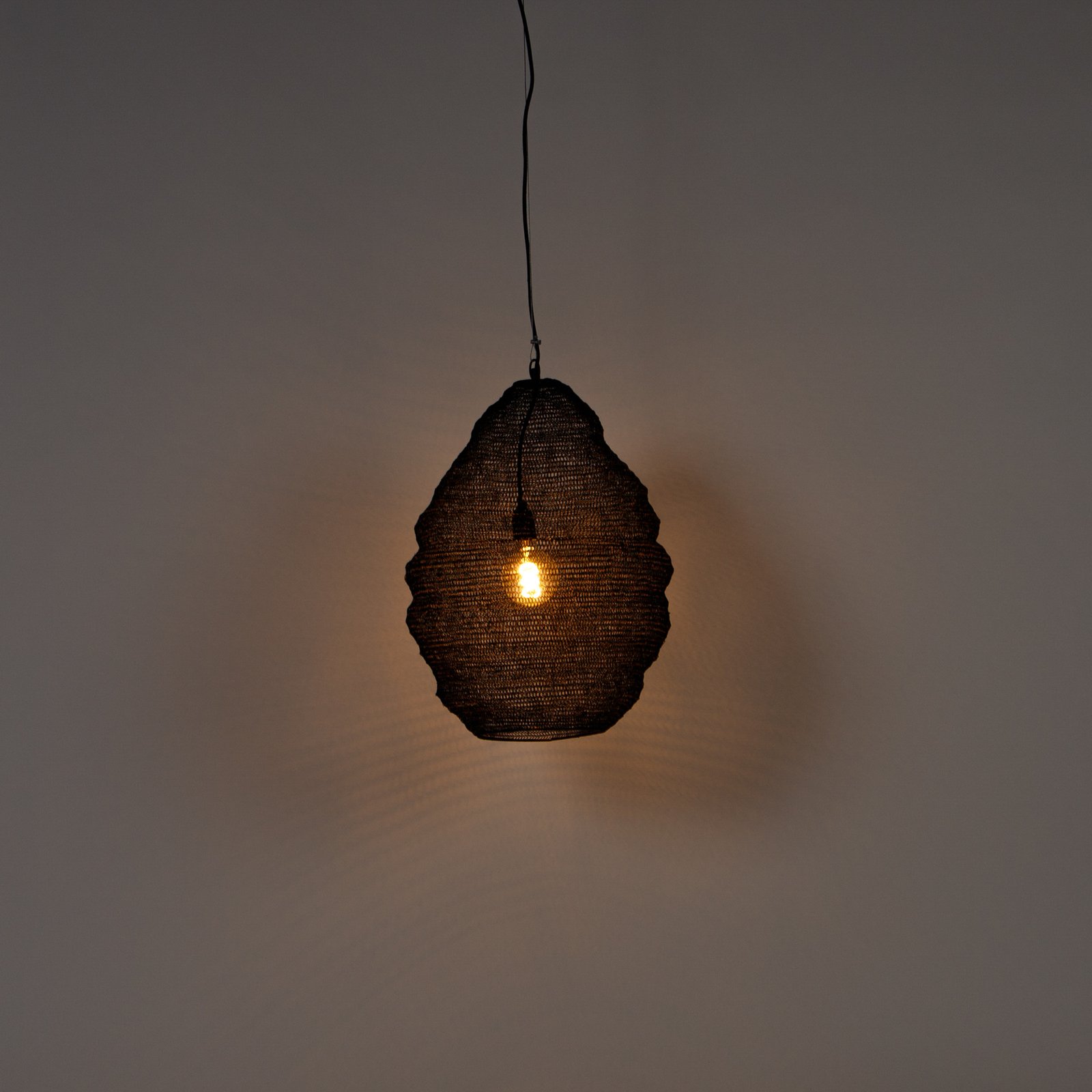 Lampa wisząca Lindby Eldric, czarna, żelazo, Ø 45 cm