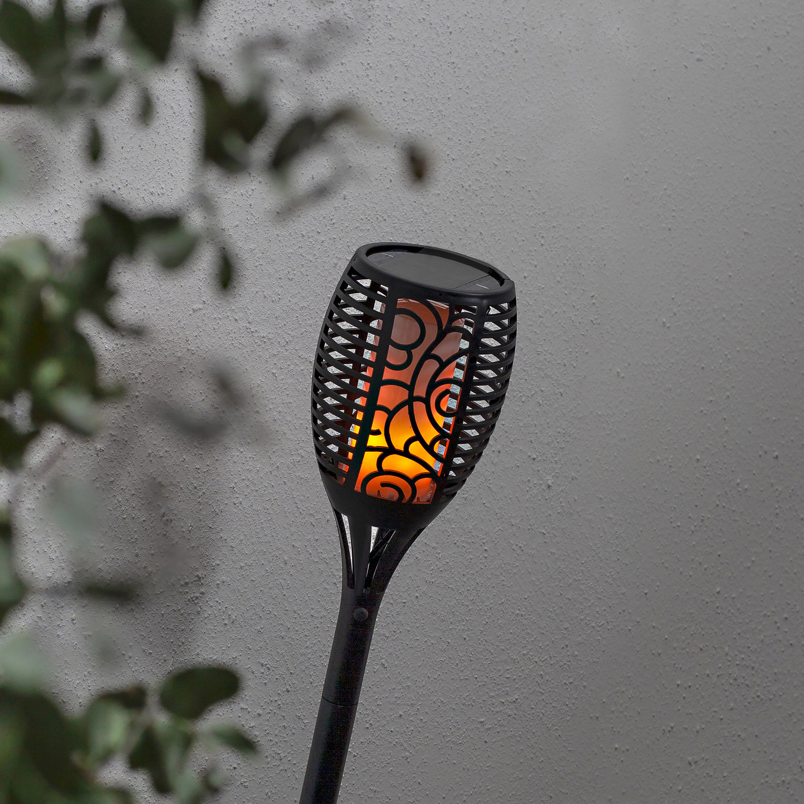 Flame LED solcellelampe, tre anvendelsesmuligheder, 54 cm