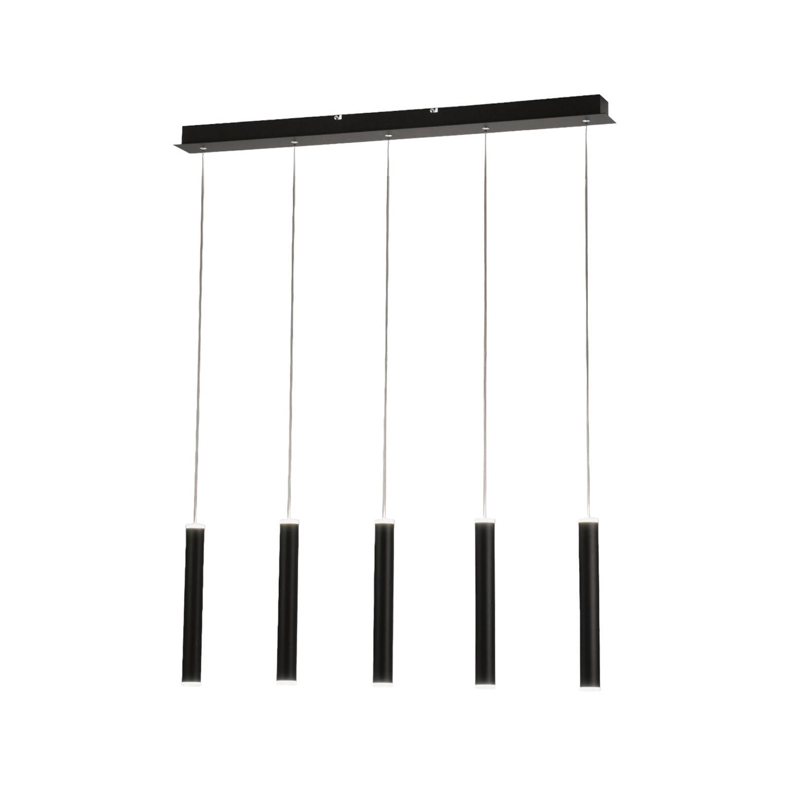 LED-Hängeleuchte Prado, schwarz, 5-flammig, linear, dimmbar