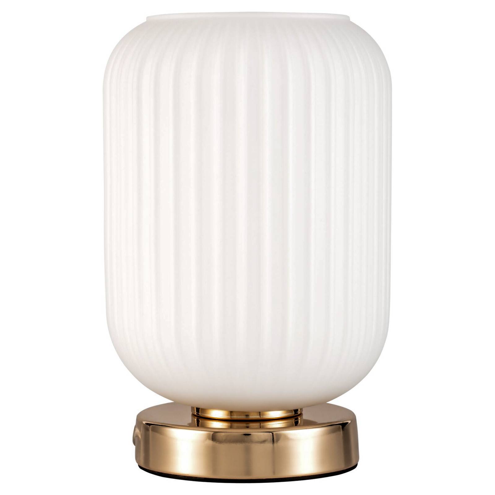Pauleen Noble Purity table lamp with white glass, for Living / Dining Room, metal, glass, E27, 20 W, H: 23.2 cm