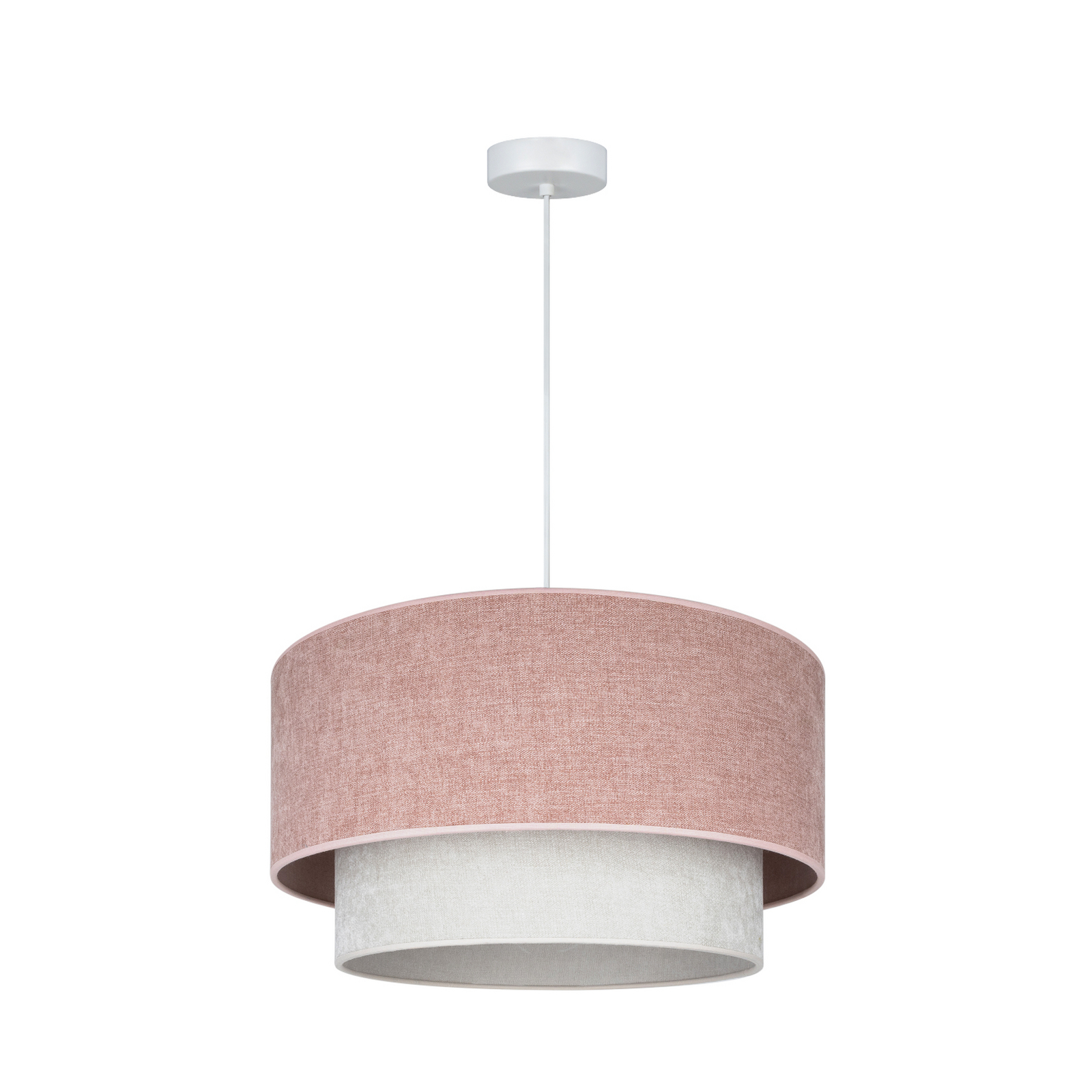 Závesné svietidlo Boho, béžová/ružová, Ø 45 cm, textil, E27 – Duolla