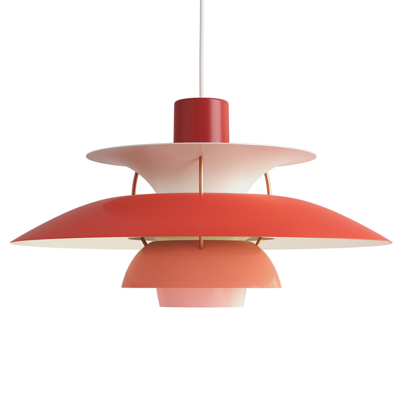 Louis Poulsen PH 5, designer függő lámpa piros