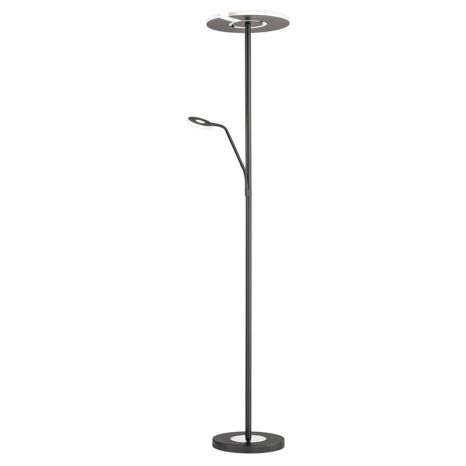 Lampadaire indirect LED Dent à liseuse CCT noir