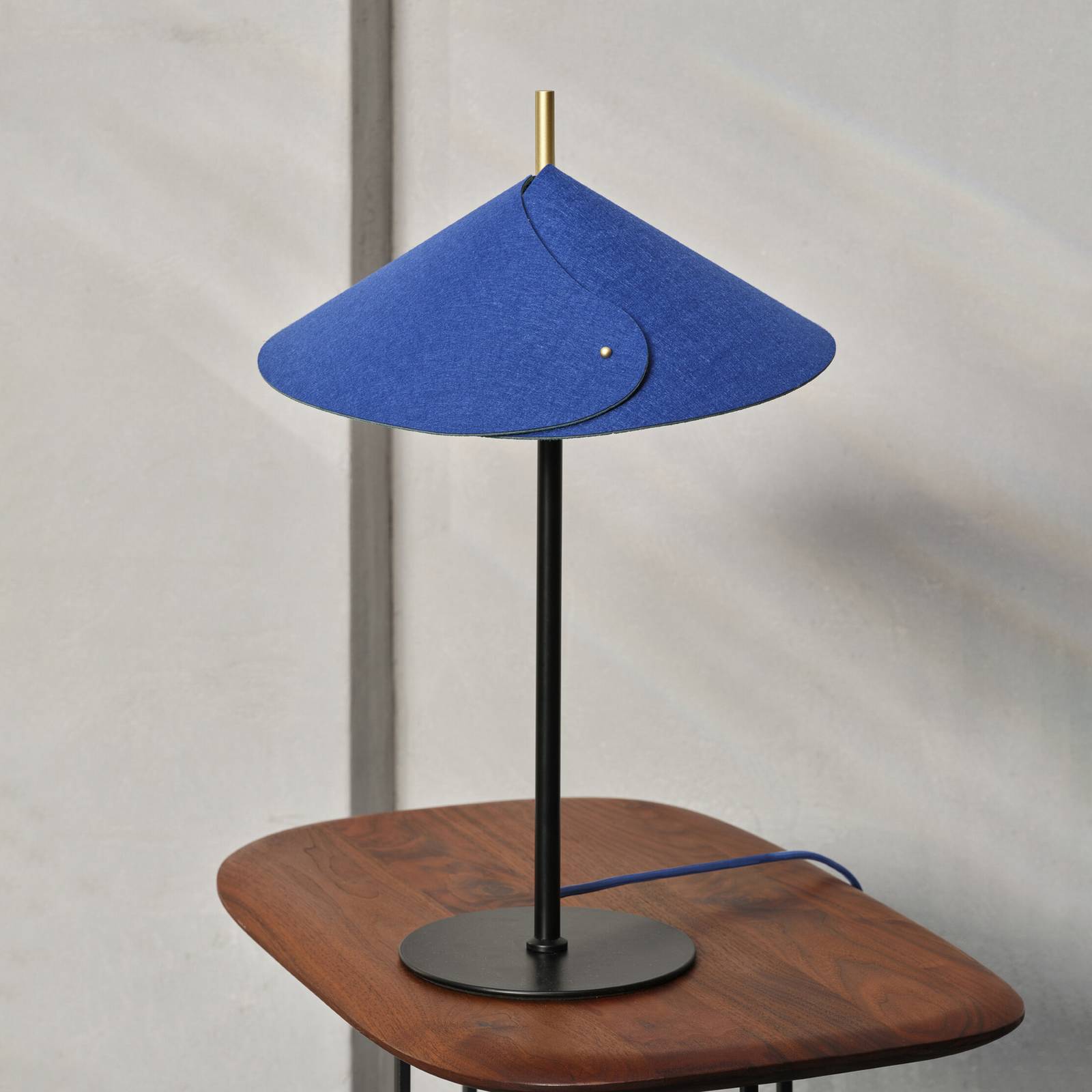 Lampa stołowa OSRAM Decor Flip, niebieska, filc, G9, regulowana