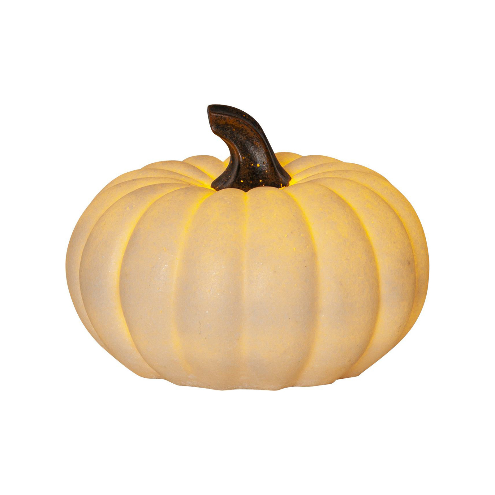 LED patio light Sandy Pumpkin, Ø 15 cm, white, battery