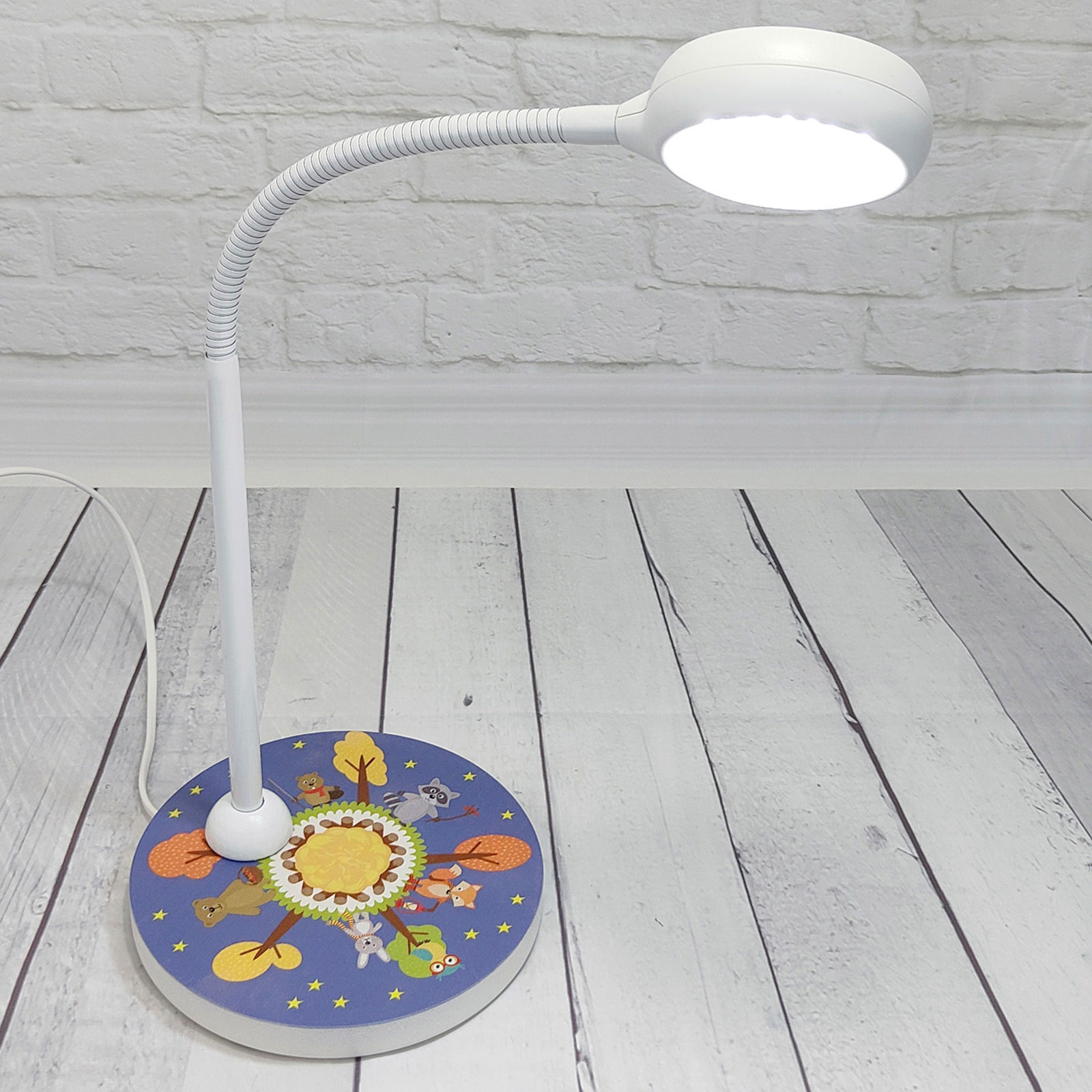 Forest Animals table lamp, flexible arm