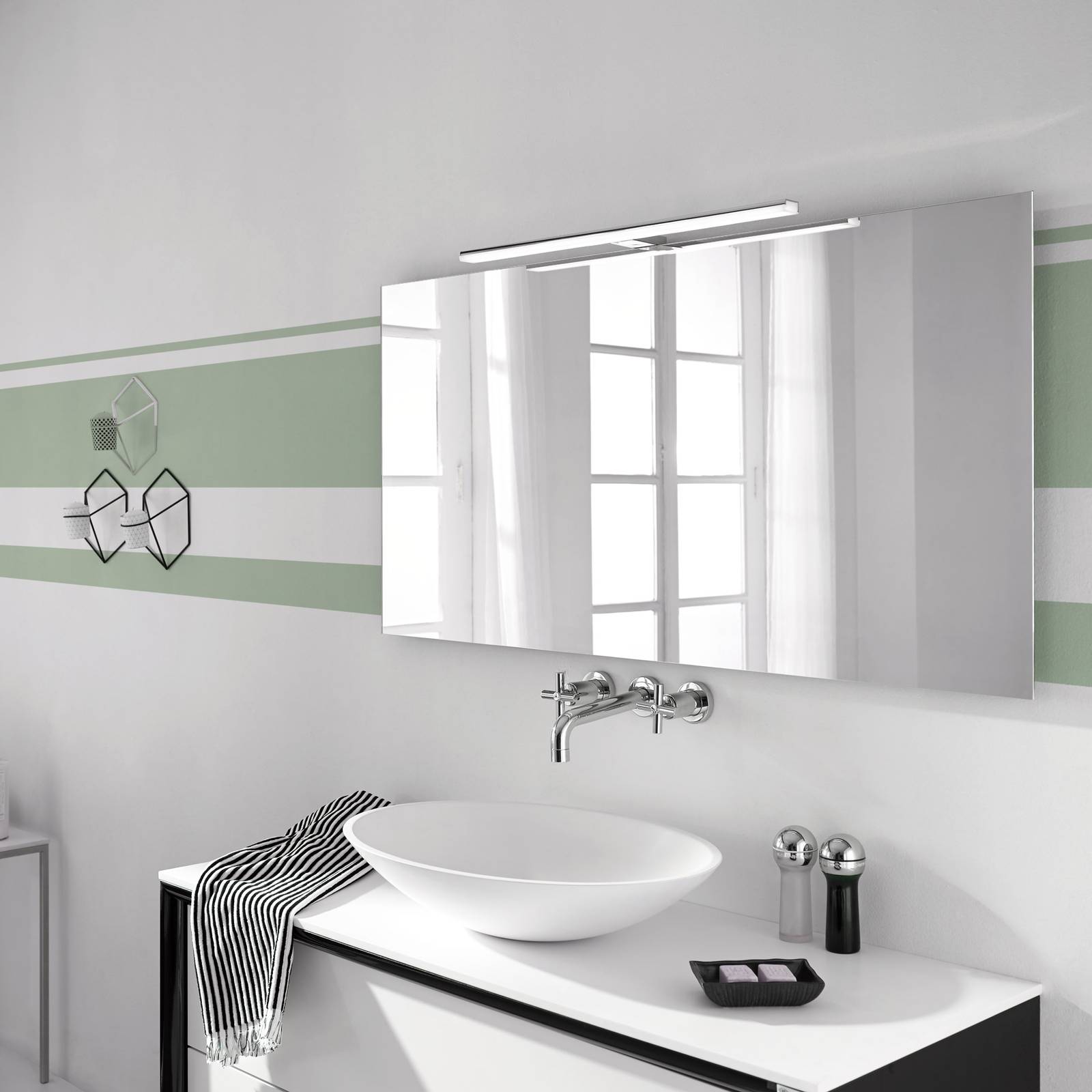 Image of Ebir Applique pour miroir LED Pandora, chrome, largeur 45,8 cm 8435324903249