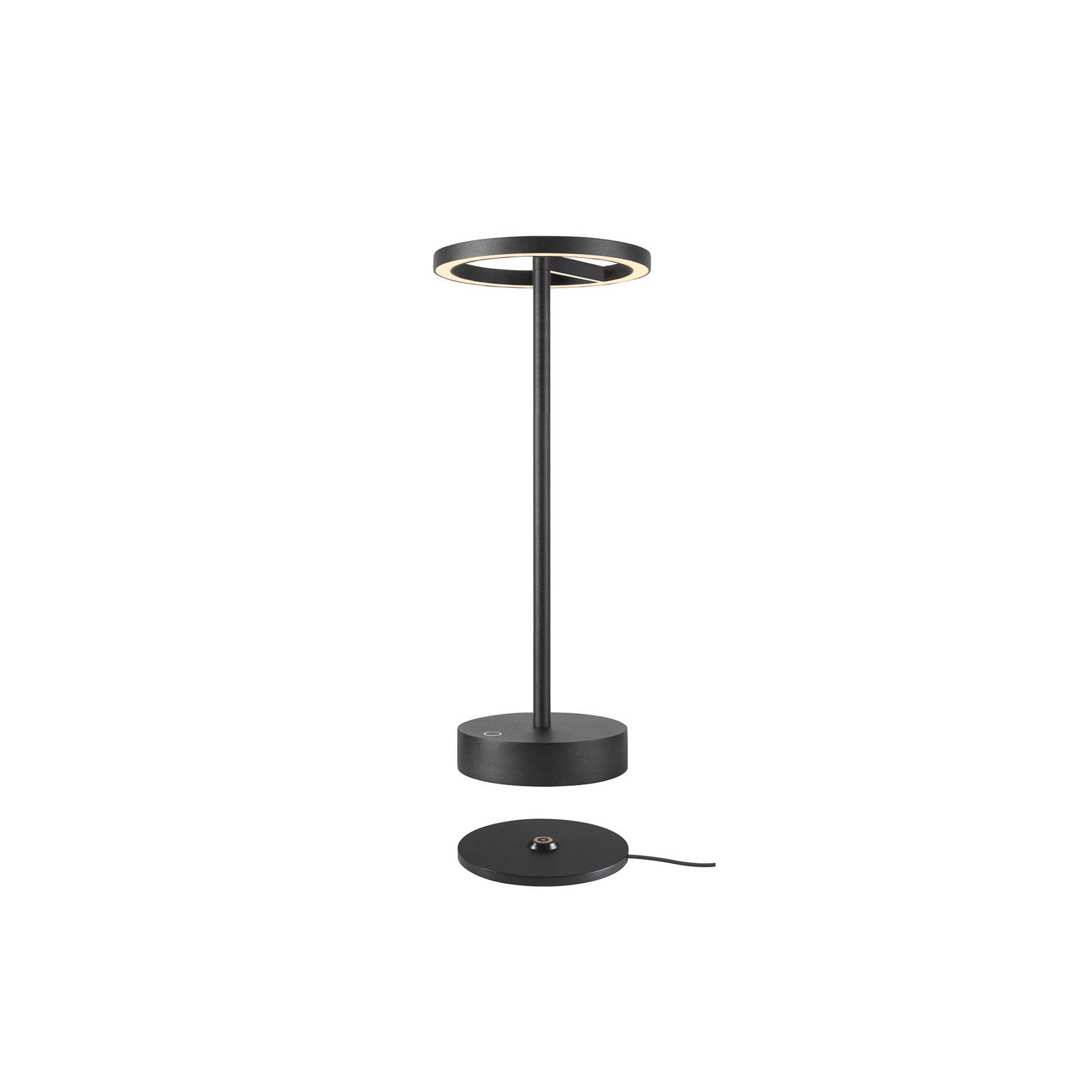 SLV LED-Akkulampe Vinolina One, schwarz, 2.700 K, Höhe 33 cm