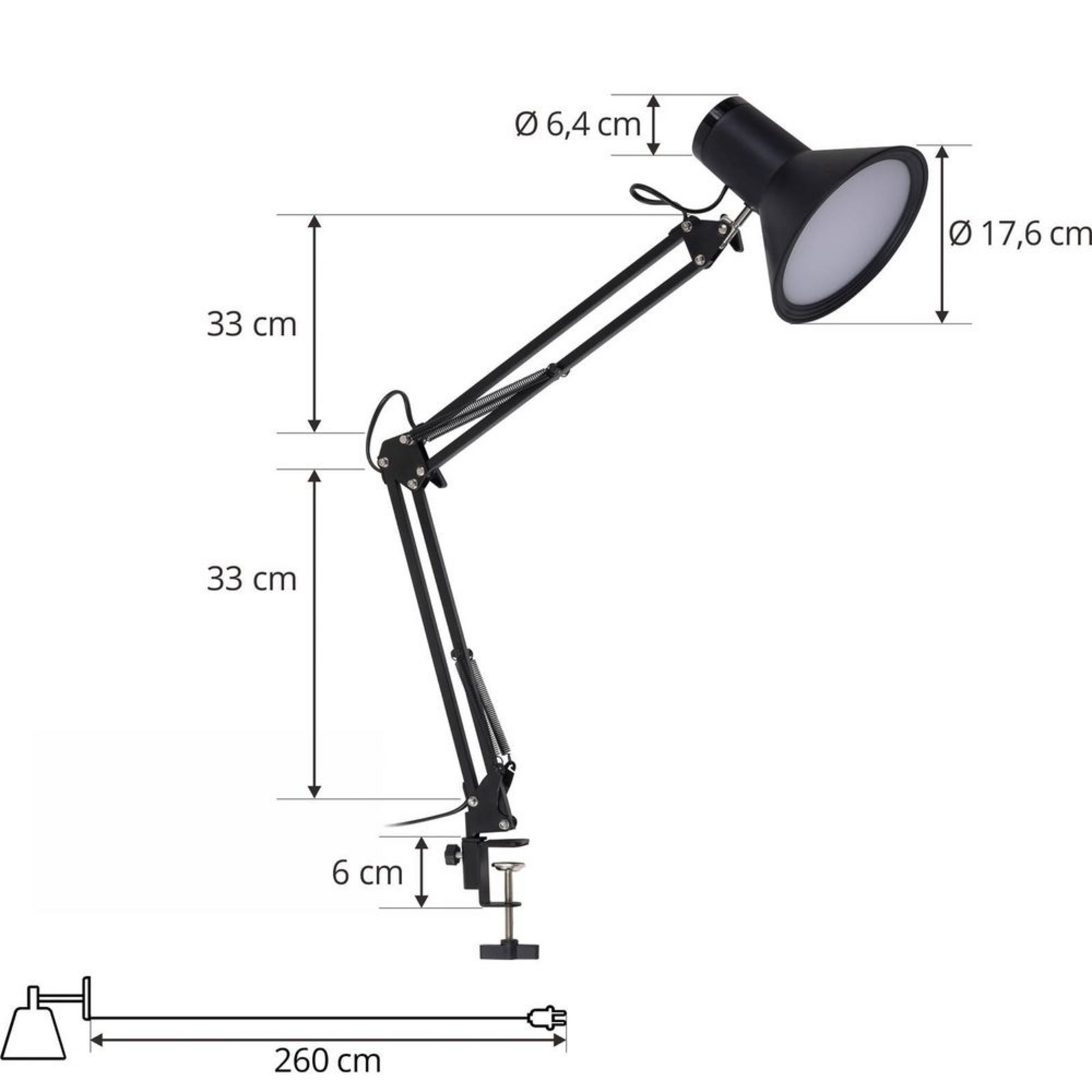 Undra LED Veioză Negru - Lindby